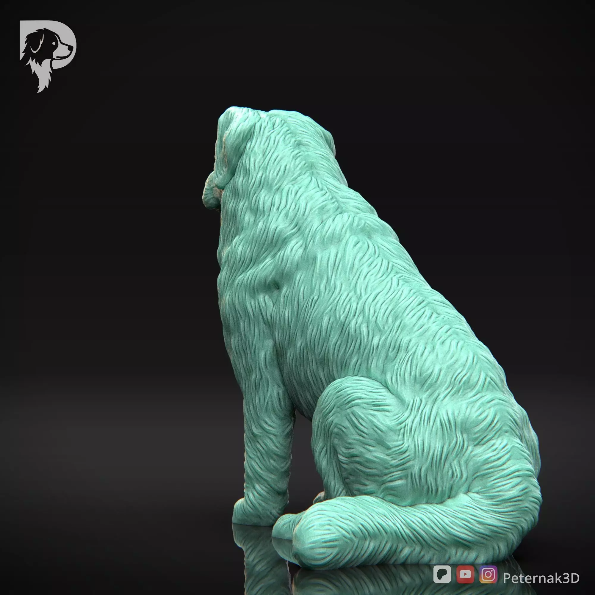 Dog 3D Print Model Bernese Mountain Dog Pose 04 Ready STL 3D print model_8