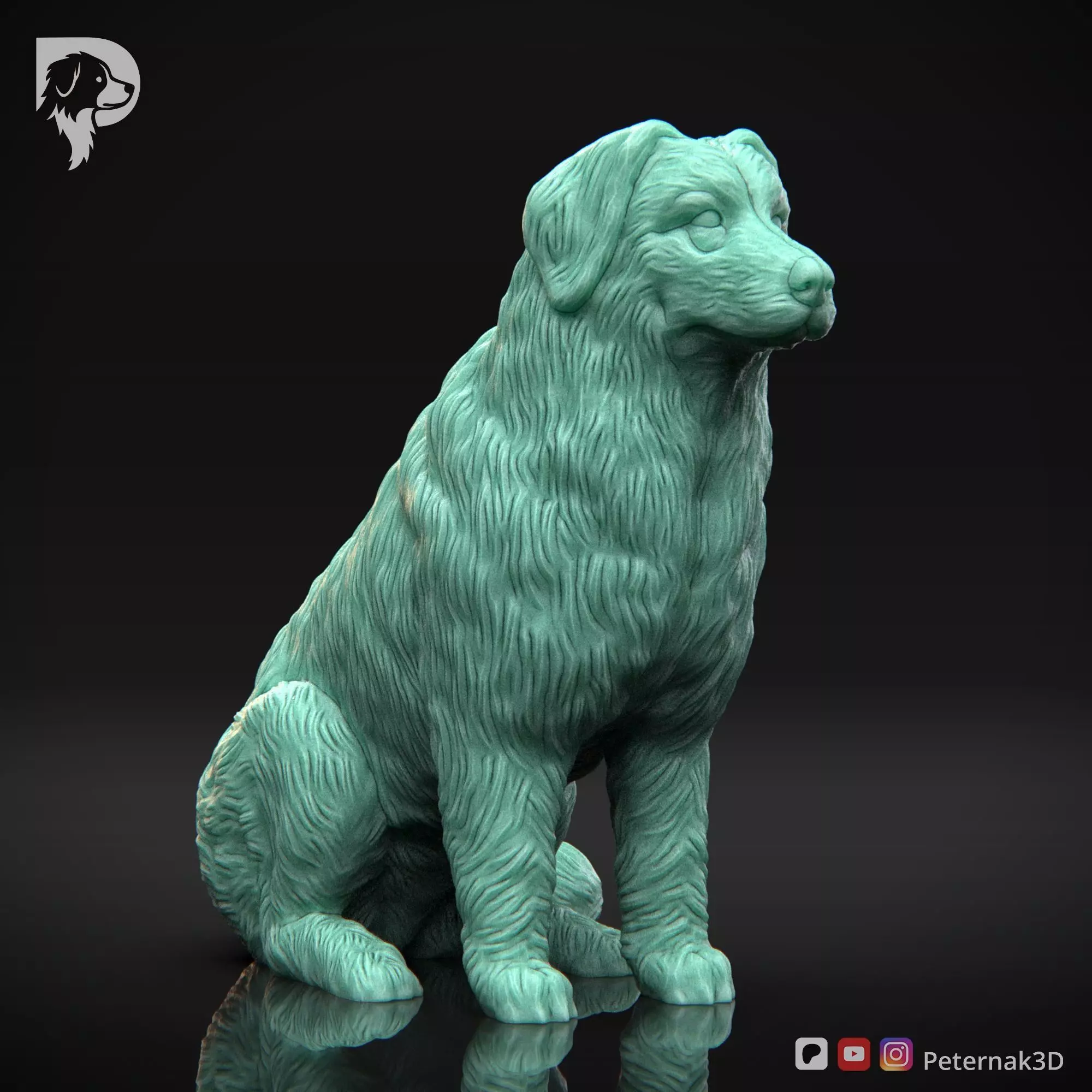 Dog 3D Print Model Bernese Mountain Dog Pose 04 Ready STL 3D print model_3