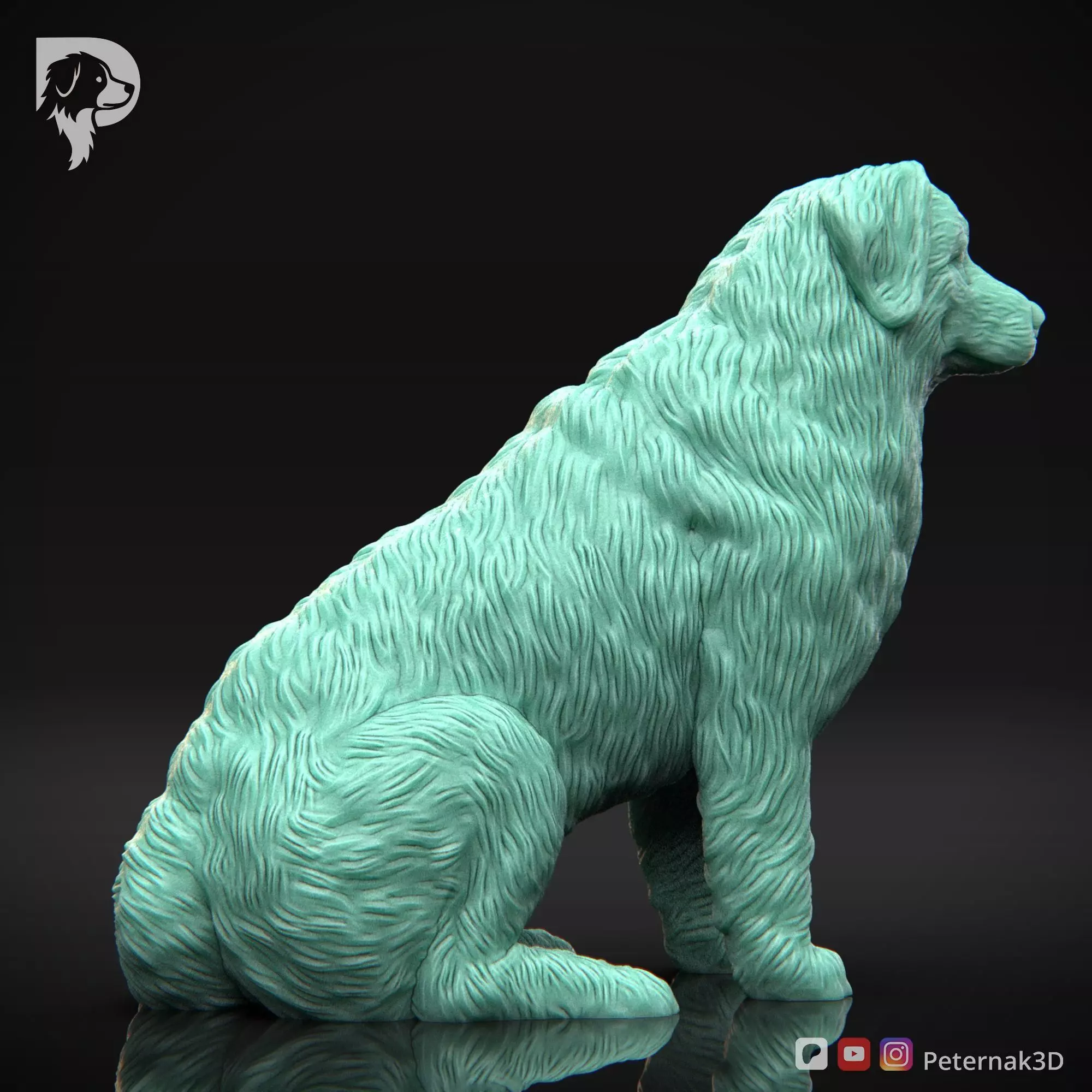 Dog 3D Print Model Bernese Mountain Dog Pose 04 Ready STL 3D print model_5