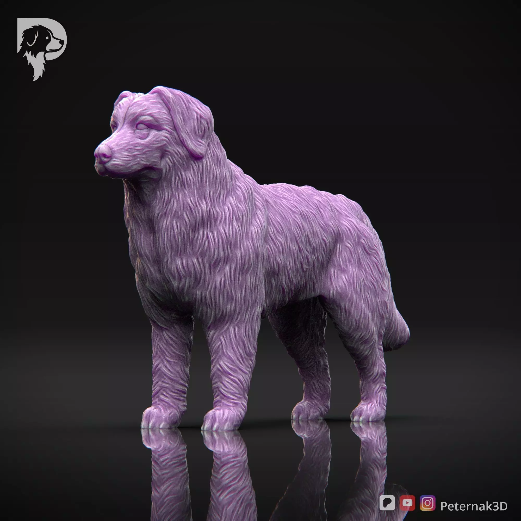 Dog 3D Print Model Bernese Mountain Dog Pose 01 Ready STL 3D print model_11