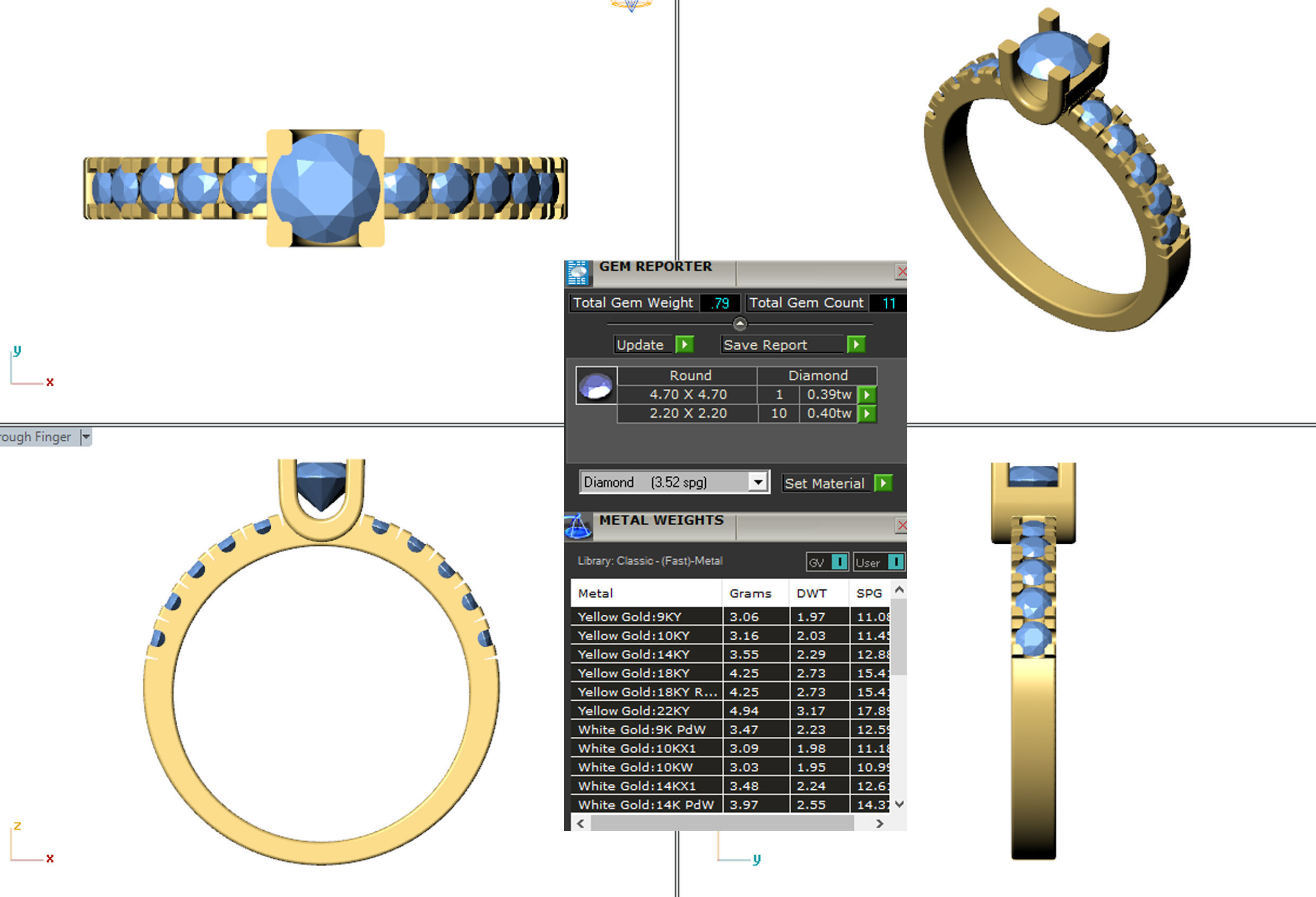 Diamond Ring 3d printable model 3D print model_3