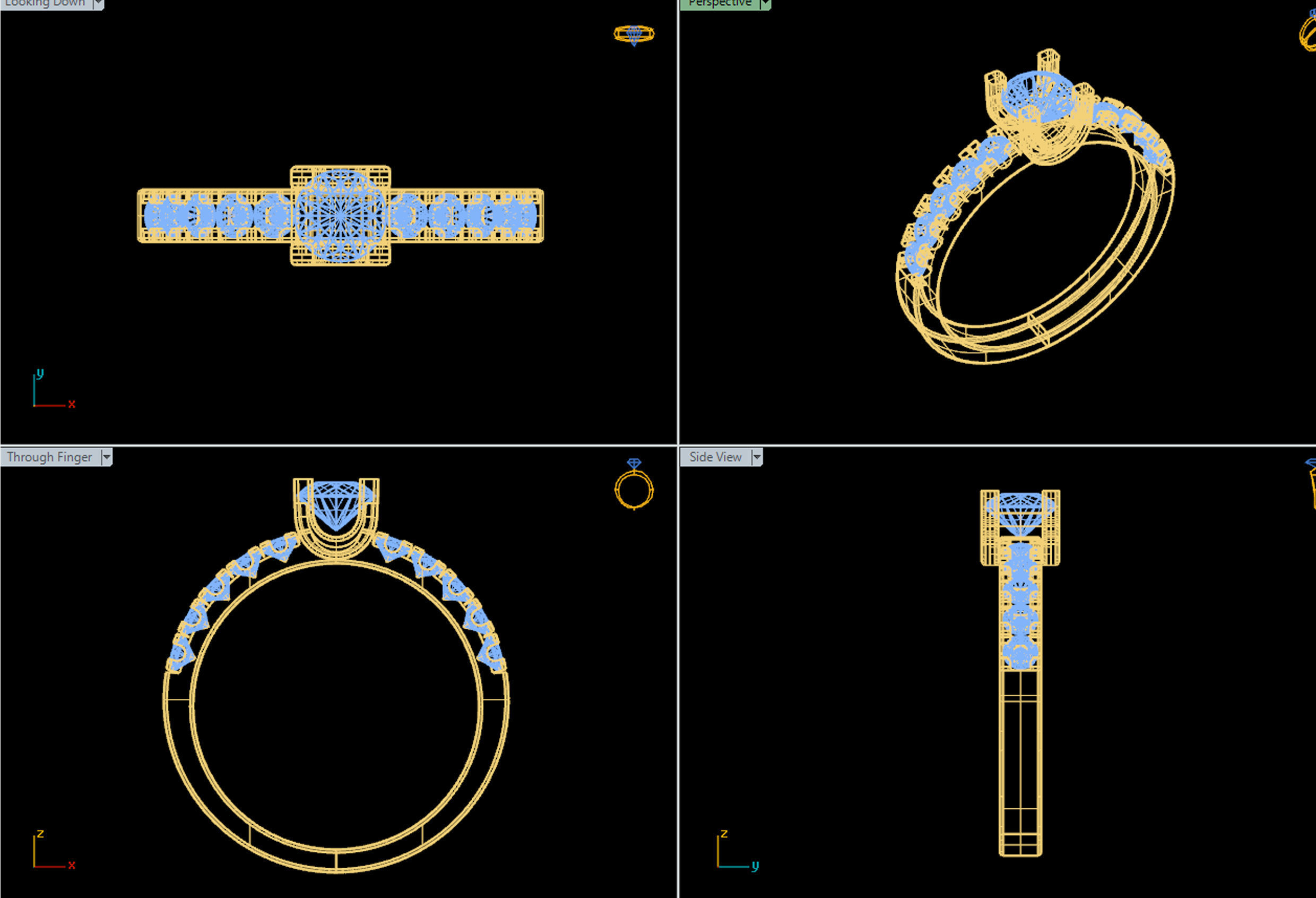 Diamond Ring 3d printable model 3D print model_4