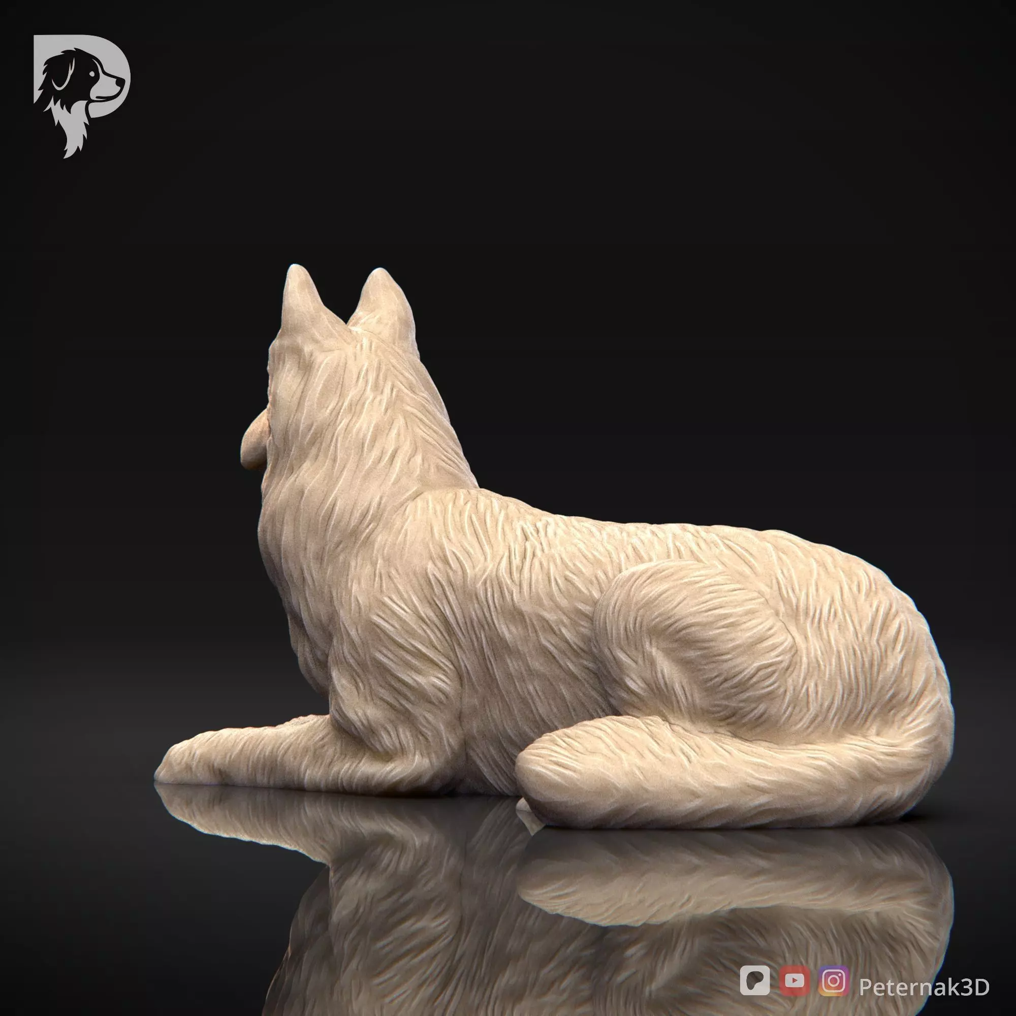 Dog 3D Print Model Belgian Shepherd Dog Tervueren Pose 09 STL 3D print model_8