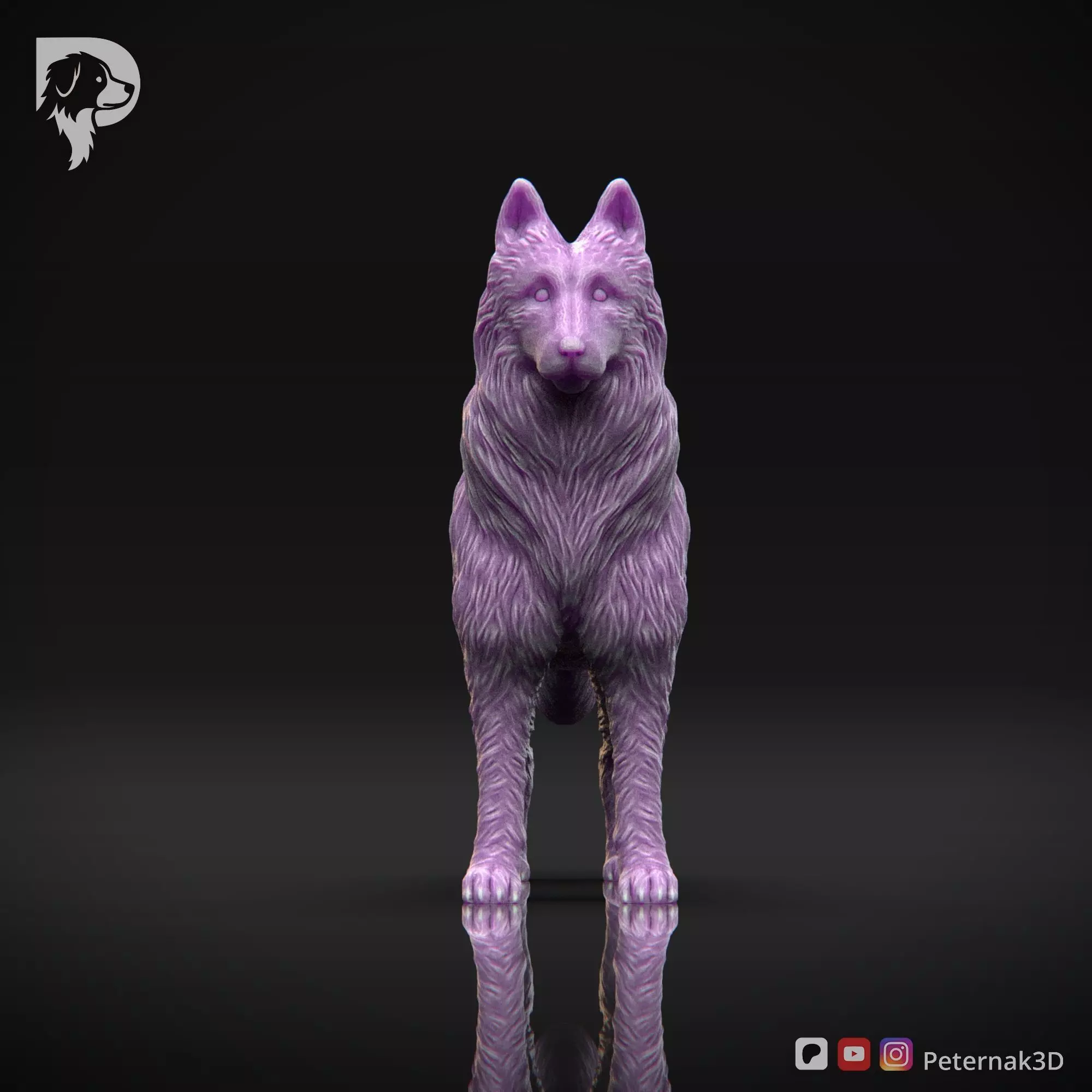 Dog 3D Print Model Belgian Shepherd Dog Tervueren Pose 01 STL 3D print model_2
