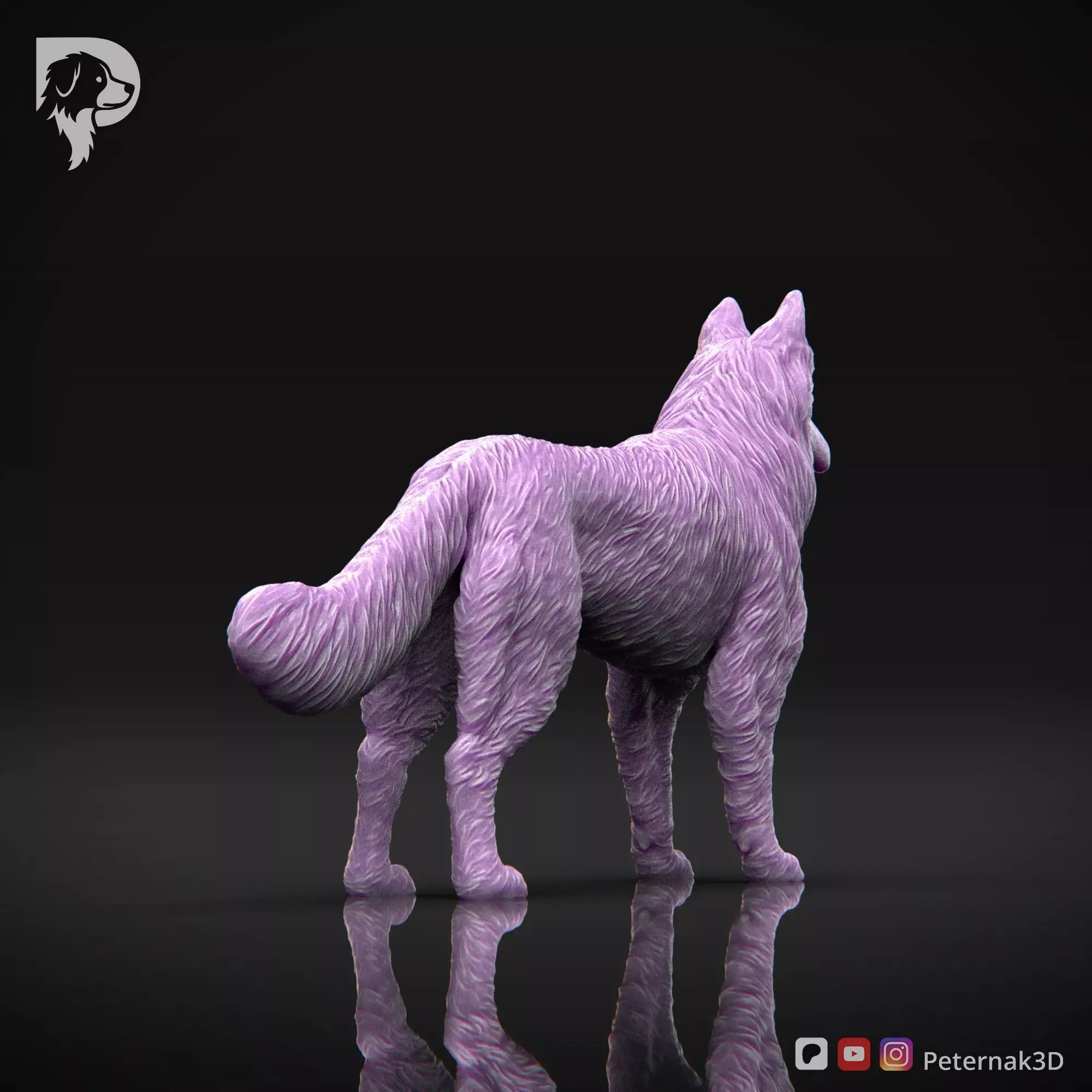 Dog 3D Print Model Belgian Shepherd Dog Tervueren Pose 01 STL 3D print model_6