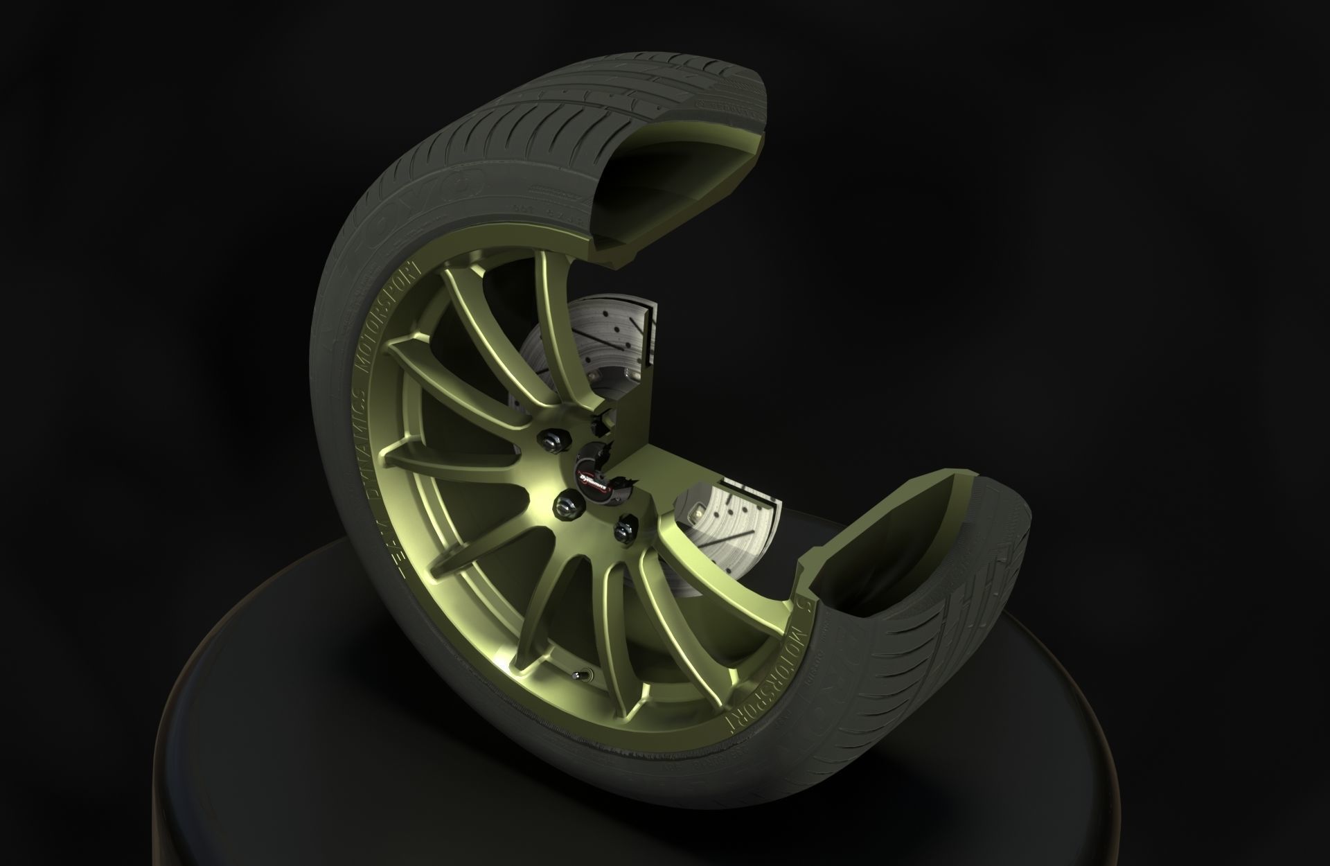 Team Dynamics Pro Race 1-2 - Wheels - Game Ready - Textured Low-poly 3D model_22