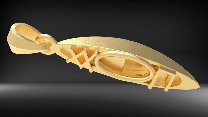 3D Kayak Charm Necklace Pendant Jewelry  3D print model_3
