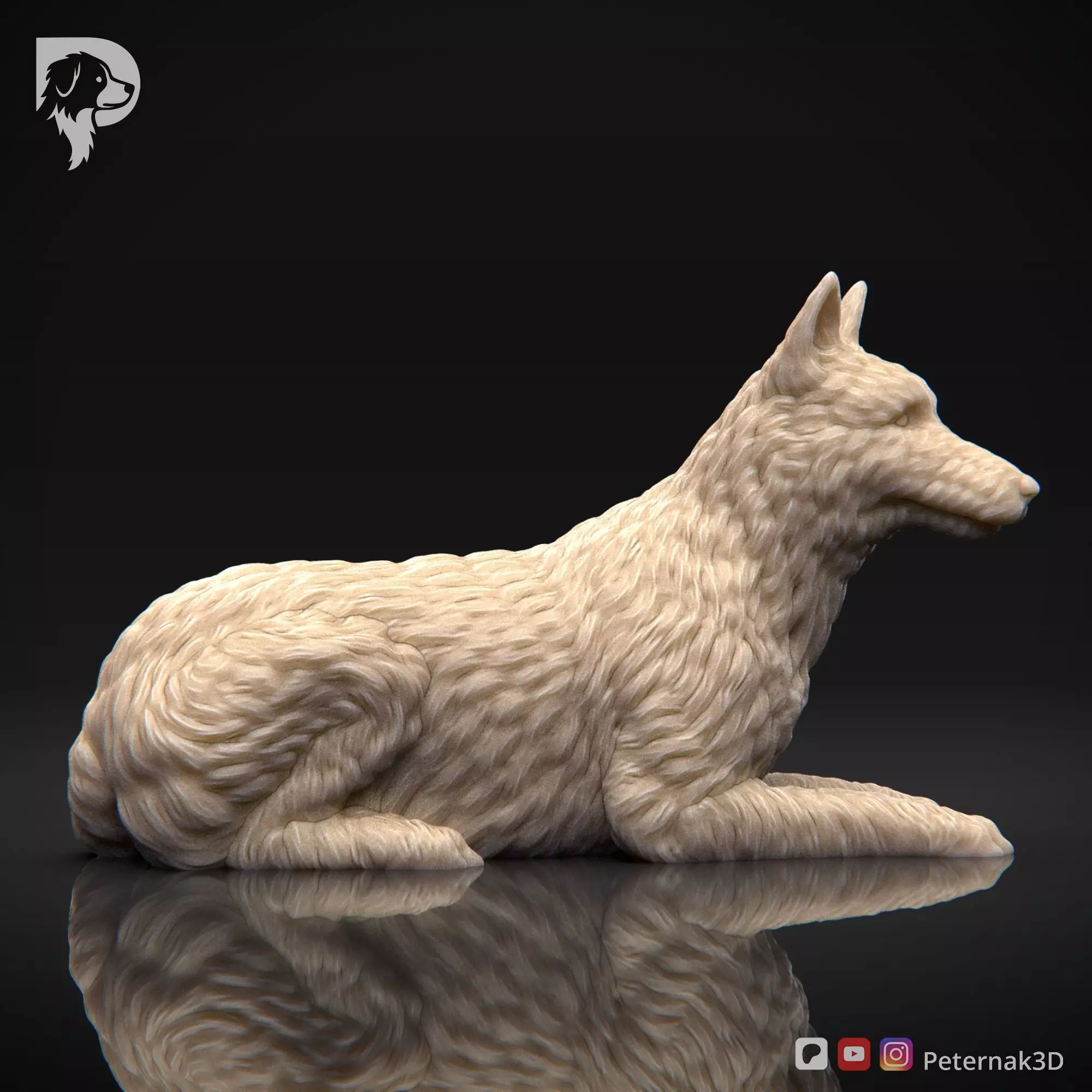 Dog 3D Print Model Belgian Shepherd Dog Laekenois Pose 09 STL 3D print model_4