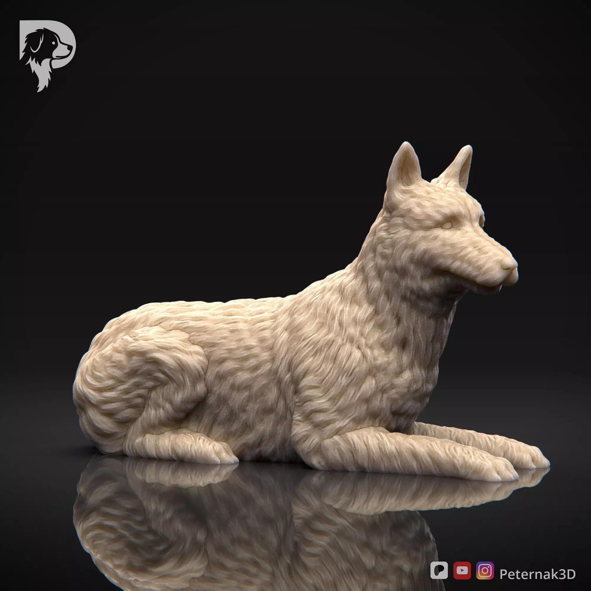 Dog 3D Print Model Belgian Shepherd Dog Laekenois Pose 09 STL 3D print model_3