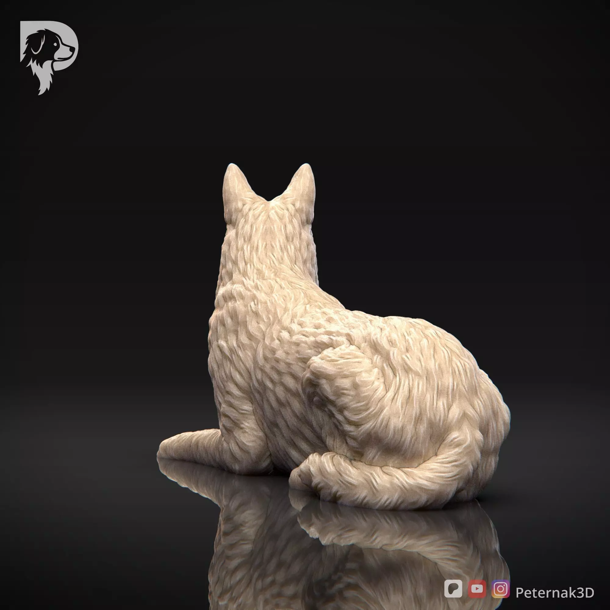 Dog 3D Print Model Belgian Shepherd Dog Laekenois Pose 09 STL 3D print model_7