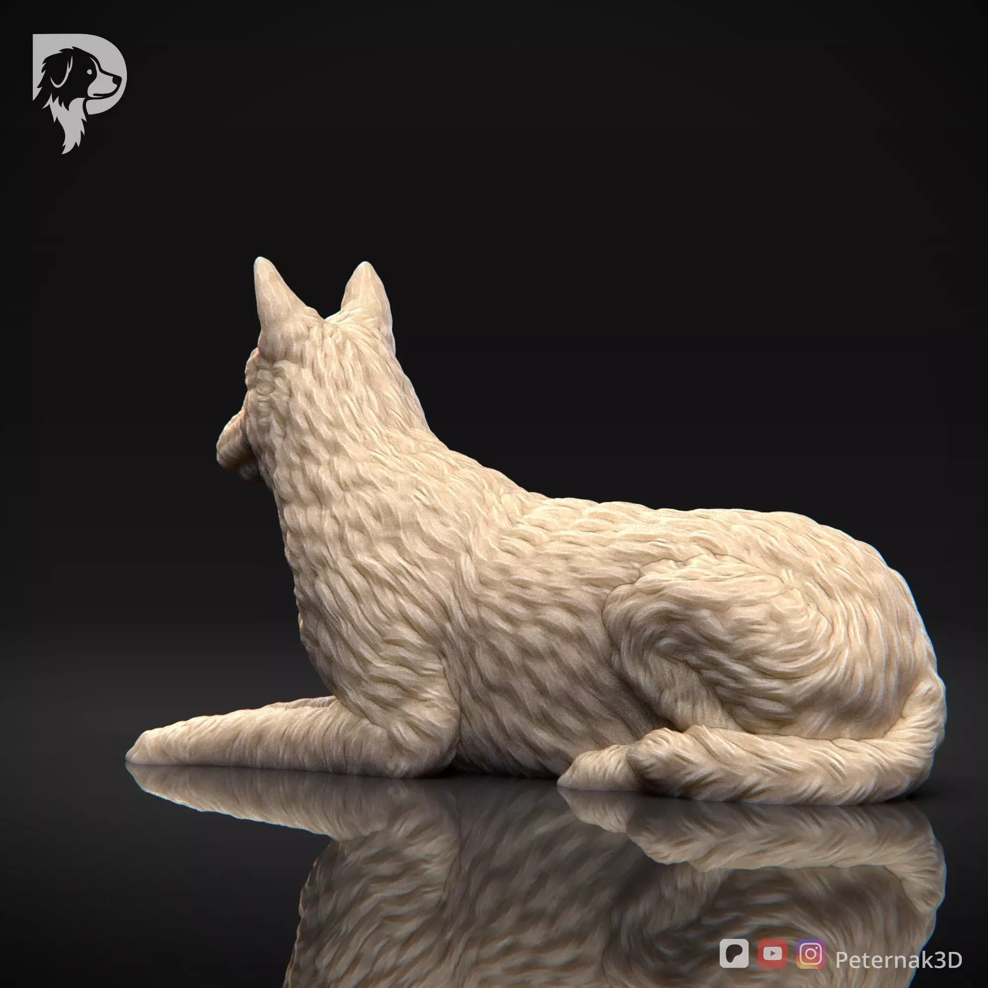 Dog 3D Print Model Belgian Shepherd Dog Laekenois Pose 09 STL 3D print model_8