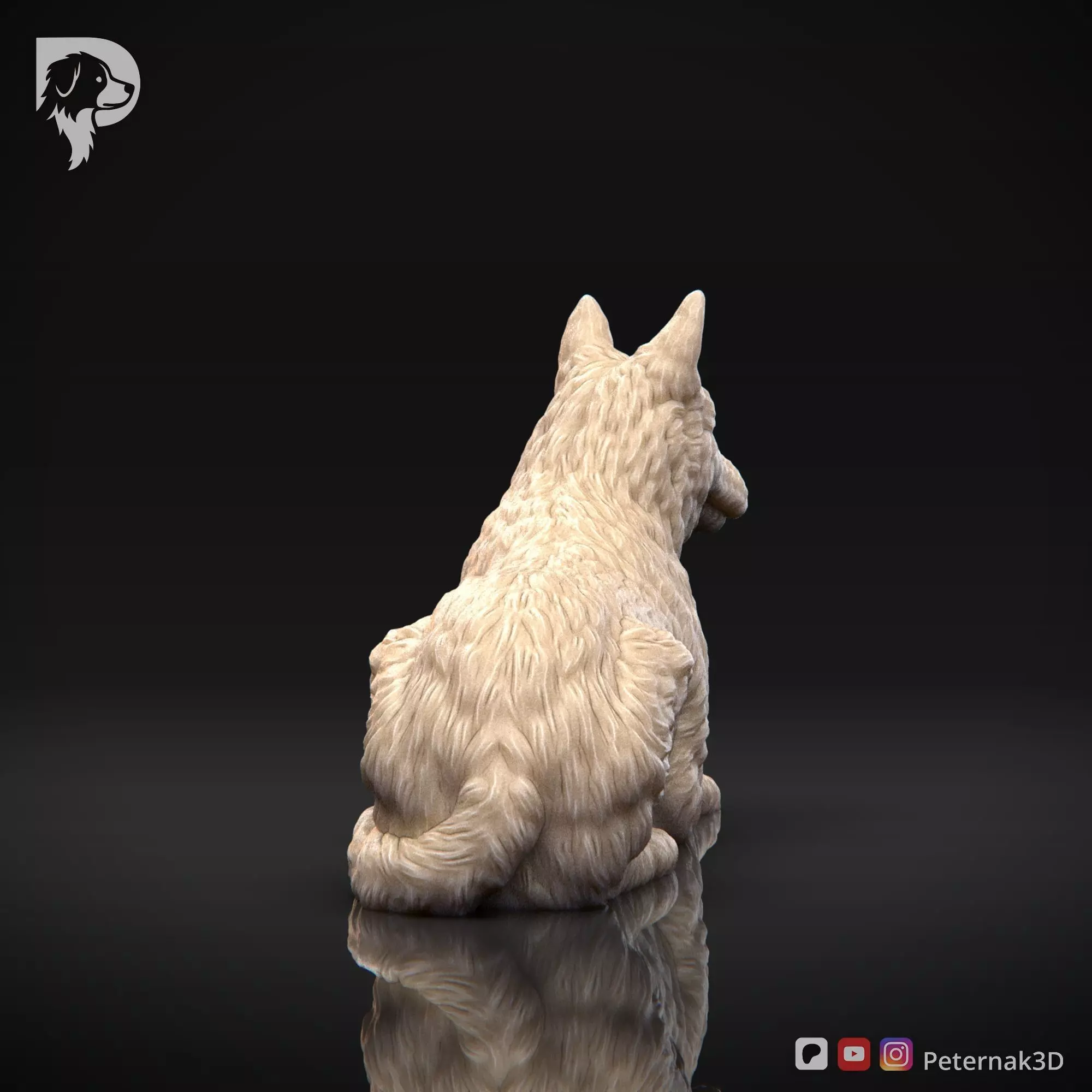 Dog 3D Print Model Belgian Shepherd Dog Laekenois Pose 09 STL 3D print model_6