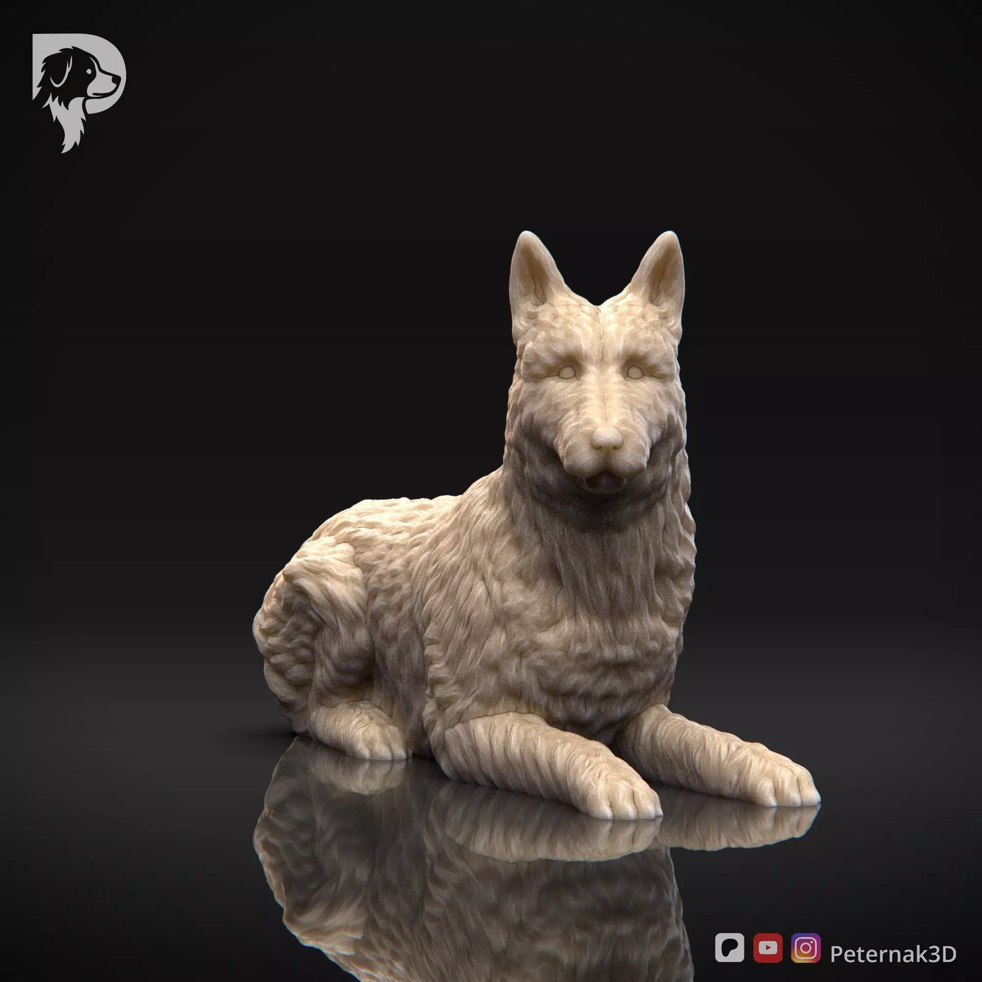Dog 3D Print Model Belgian Shepherd Dog Laekenois Pose 09 STL 3D print model_2