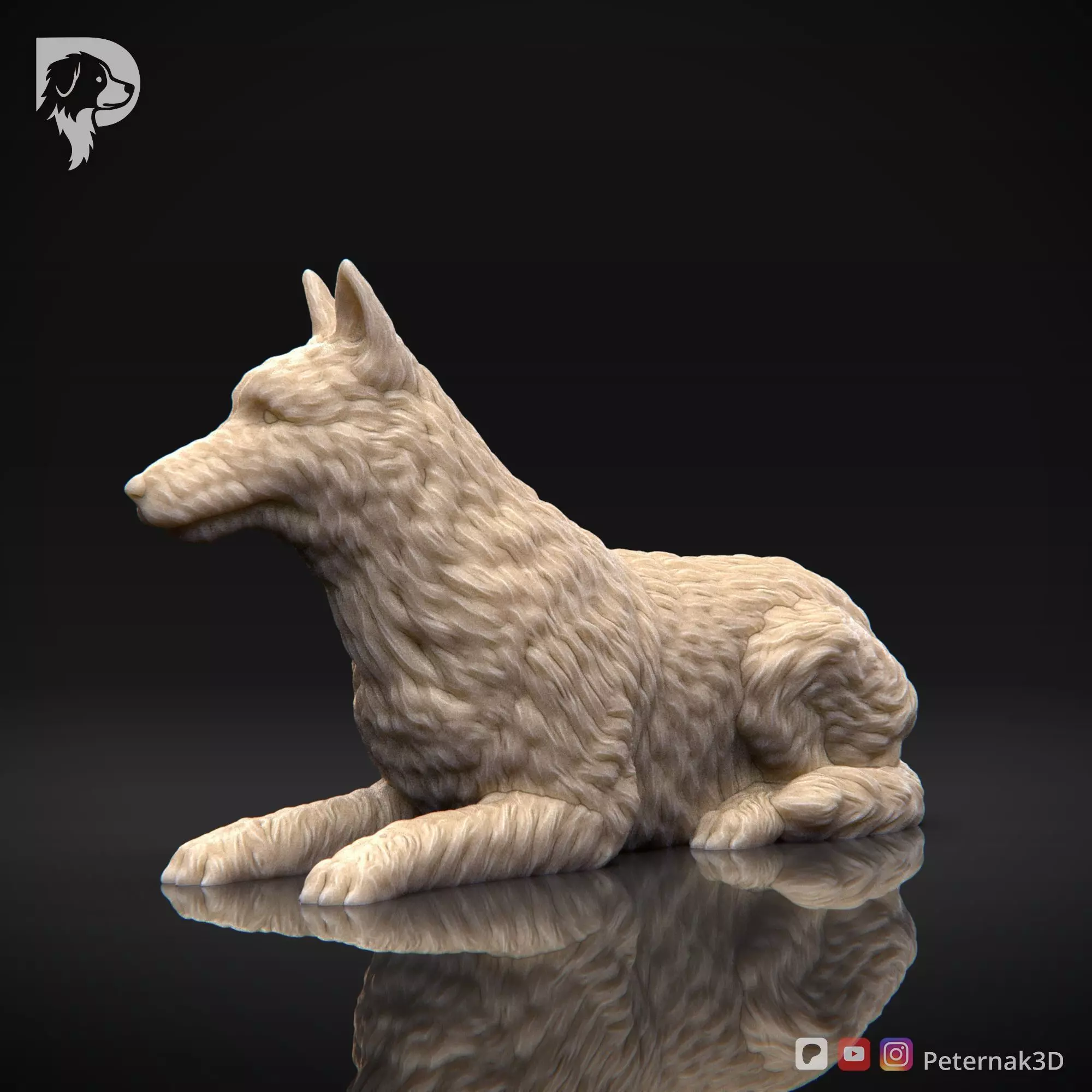 Dog 3D Print Model Belgian Shepherd Dog Laekenois Pose 09 STL 3D print model_10