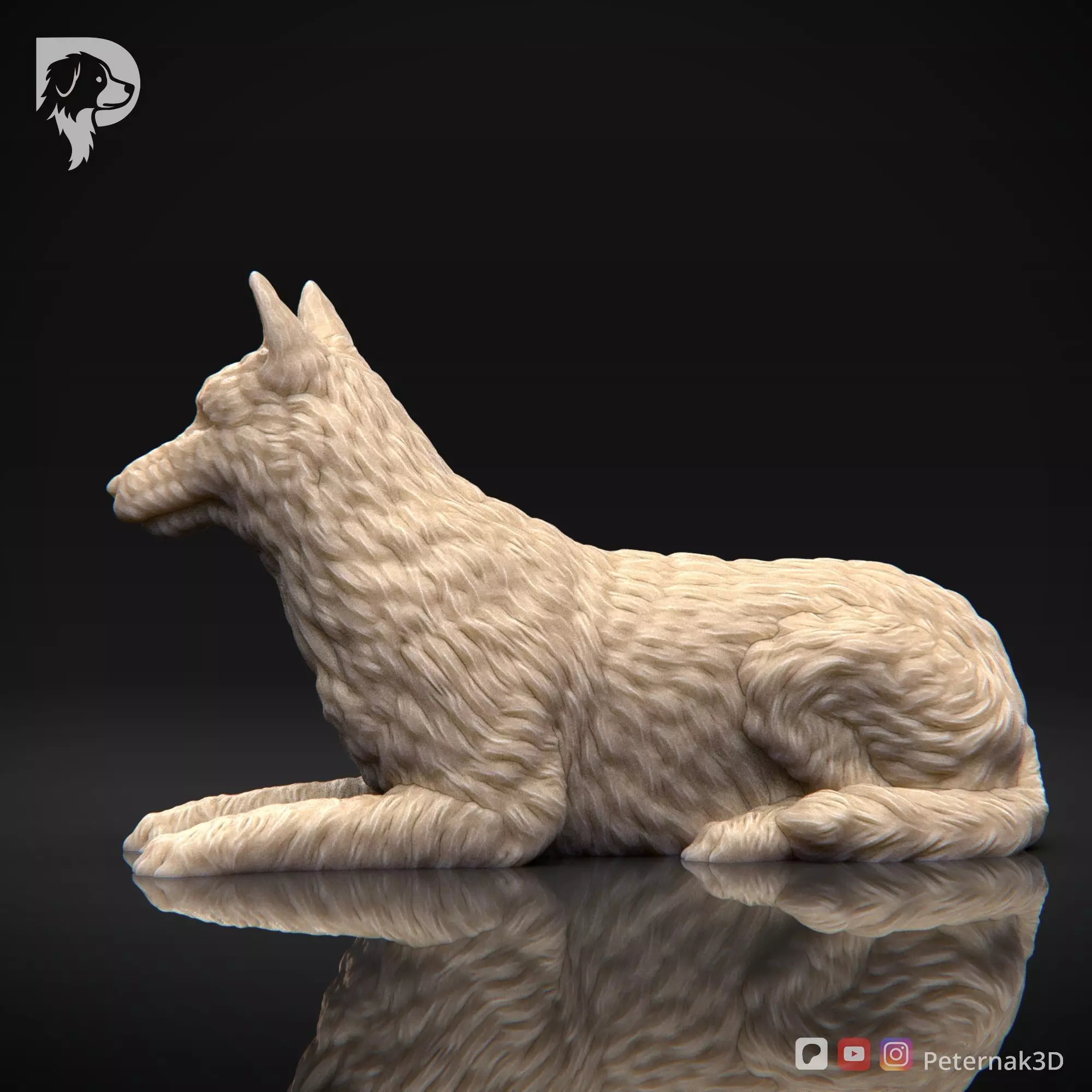 Dog 3D Print Model Belgian Shepherd Dog Laekenois Pose 09 STL 3D print model_9