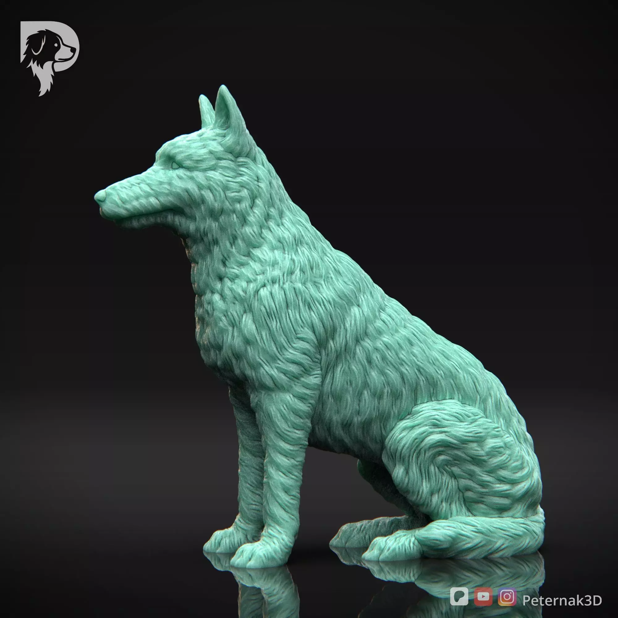 Dog 3D Print Model Belgian Shepherd Dog Laekenois Pose 04 STL 3D print model_10