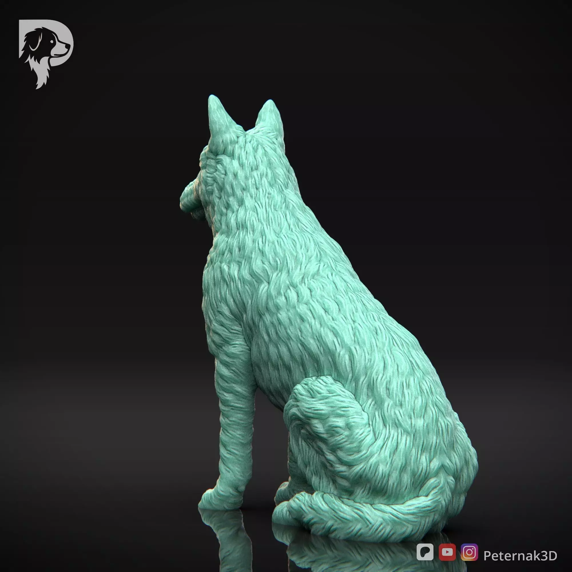 Dog 3D Print Model Belgian Shepherd Dog Laekenois Pose 04 STL 3D print model_8