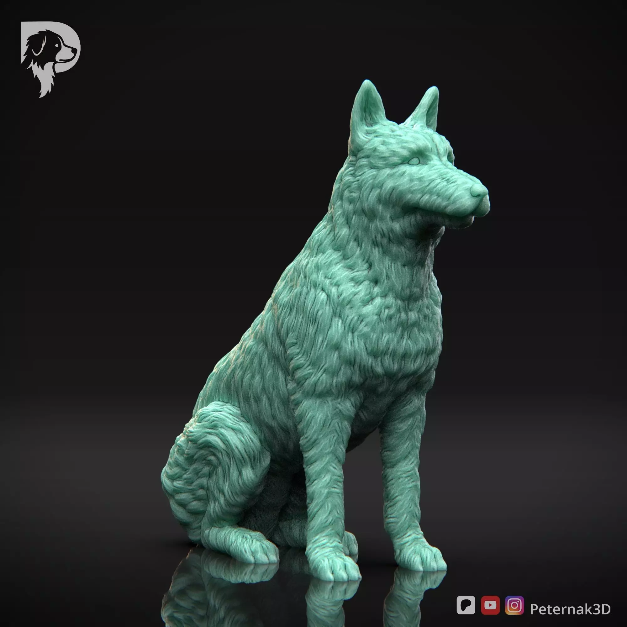 Dog 3D Print Model Belgian Shepherd Dog Laekenois Pose 04 STL 3D print model_3