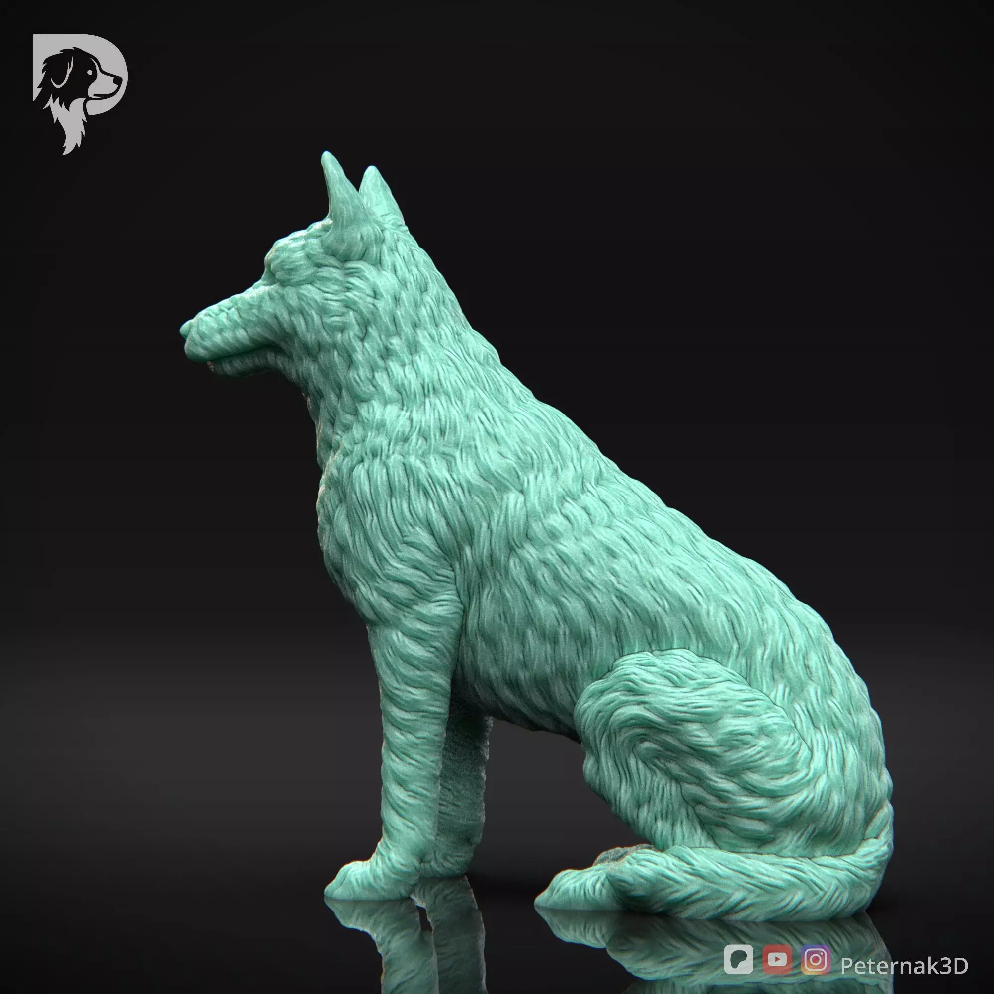 Dog 3D Print Model Belgian Shepherd Dog Laekenois Pose 04 STL 3D print model_9