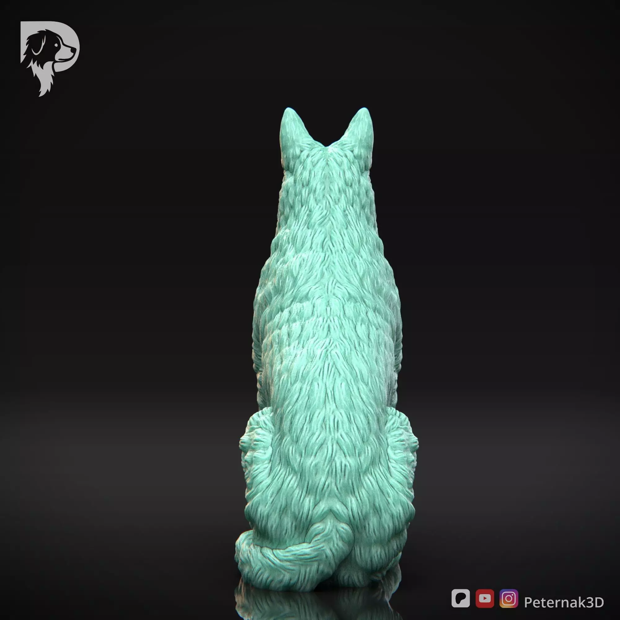 Dog 3D Print Model Belgian Shepherd Dog Laekenois Pose 04 STL 3D print model_7