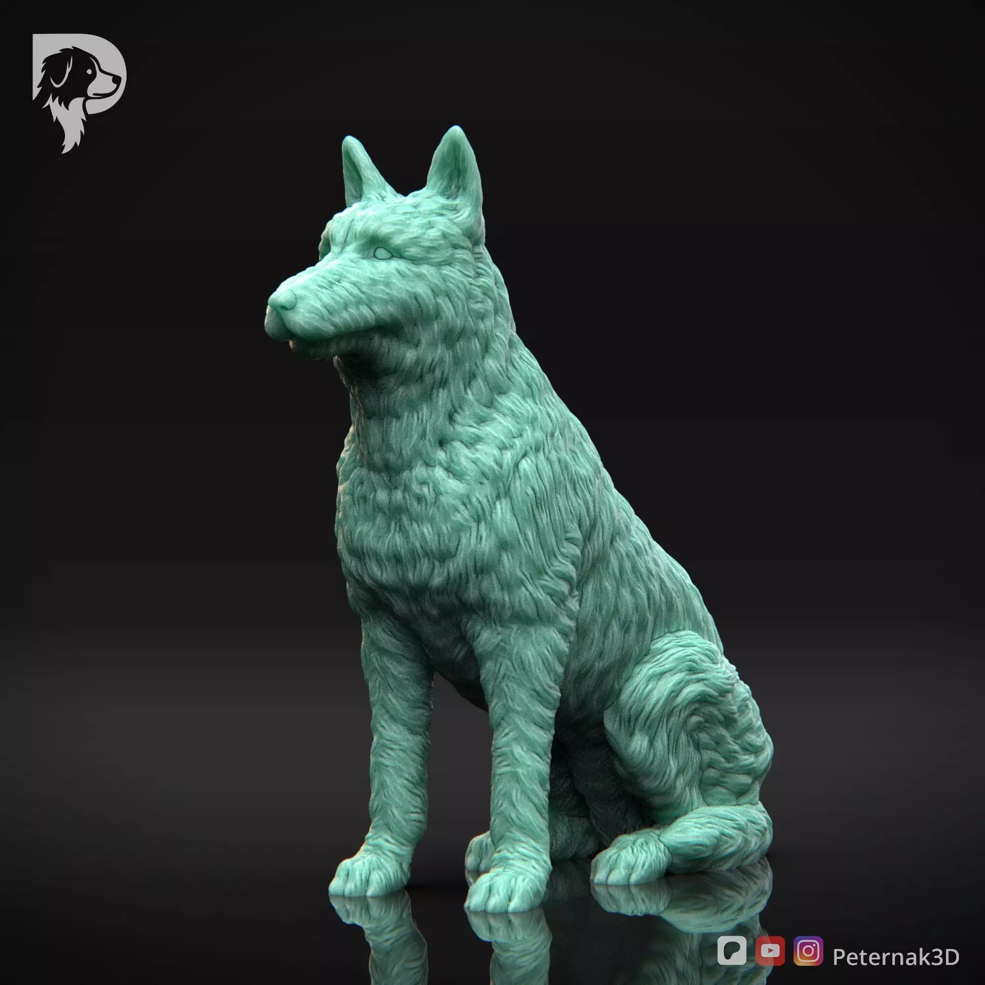 Dog 3D Print Model Belgian Shepherd Dog Laekenois Pose 04 STL 3D print model_11