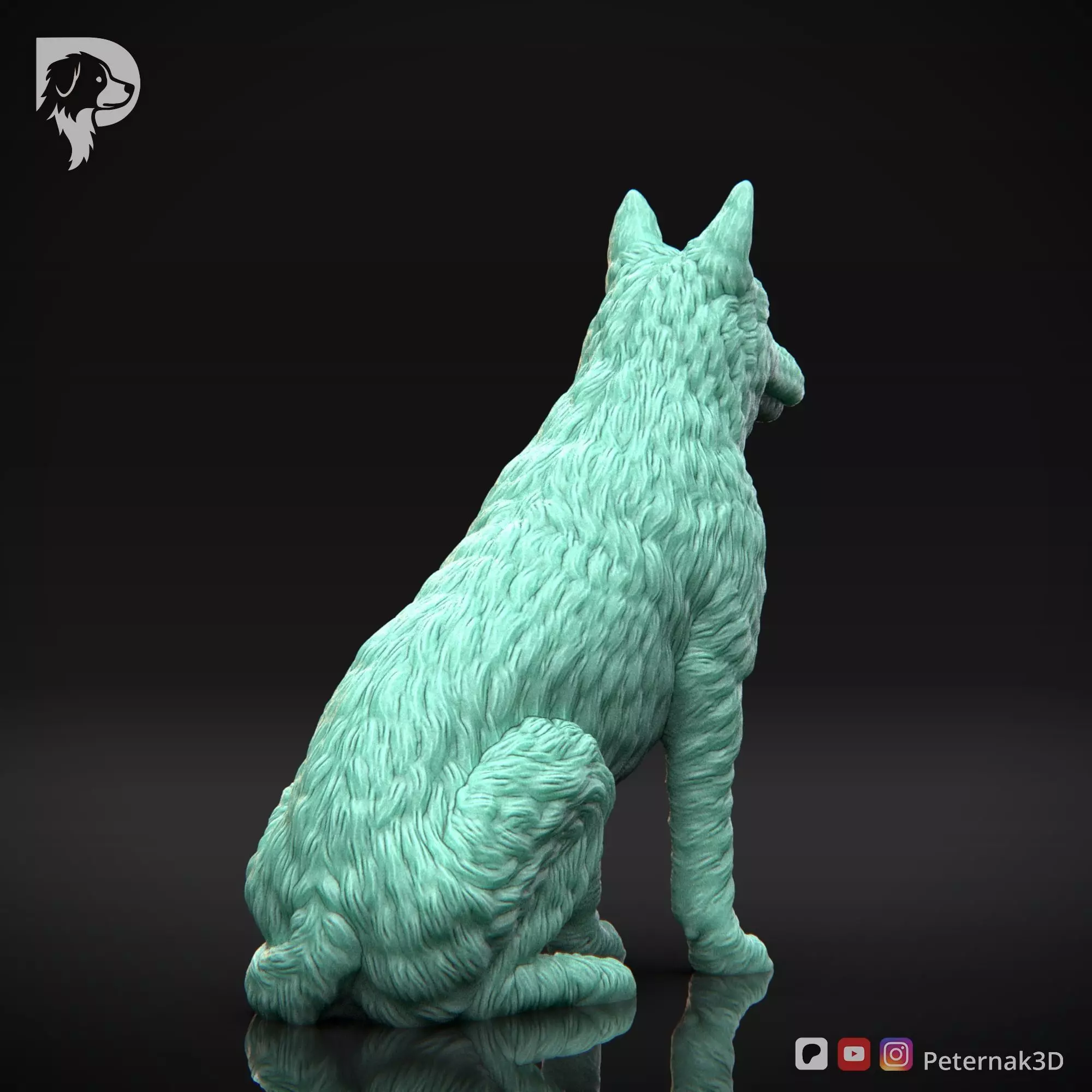 Dog 3D Print Model Belgian Shepherd Dog Laekenois Pose 04 STL 3D print model_6