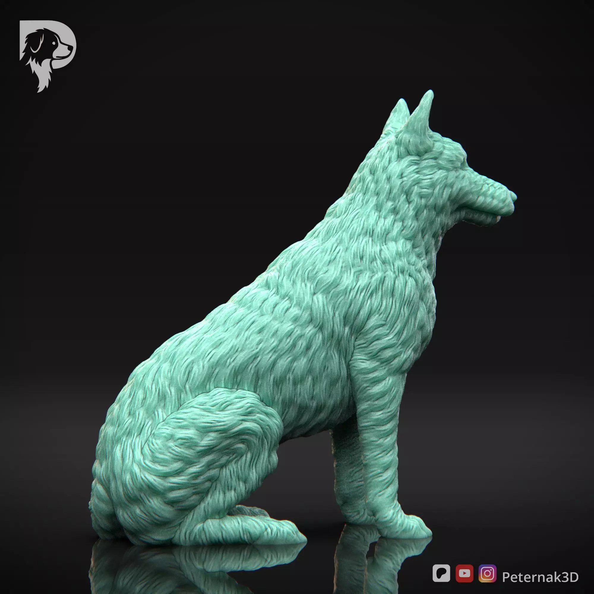 Dog 3D Print Model Belgian Shepherd Dog Laekenois Pose 04 STL 3D print model_5