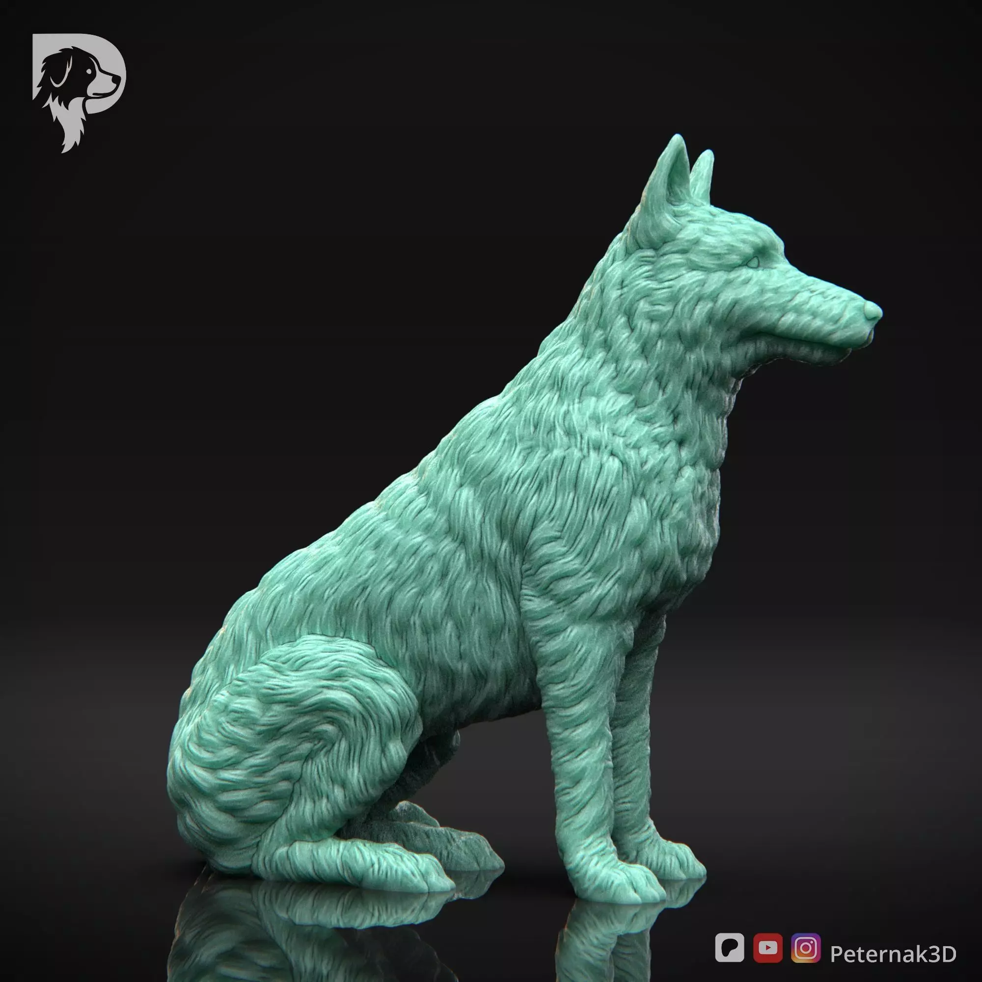 Dog 3D Print Model Belgian Shepherd Dog Laekenois Pose 04 STL 3D print model_4
