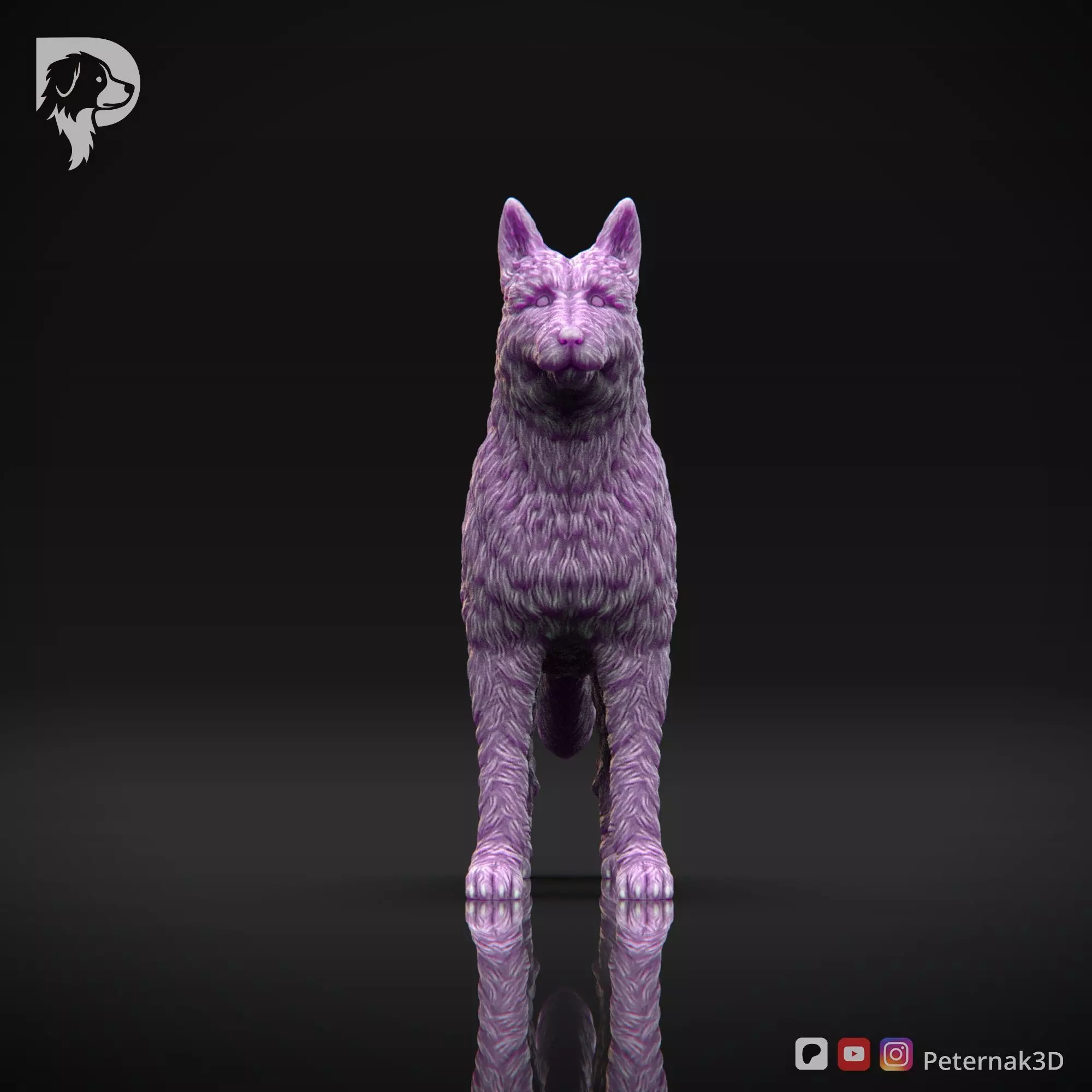 Dog 3D Print Model Belgian Shepherd Dog Laekenois Pose 01 STL 3D print model_2