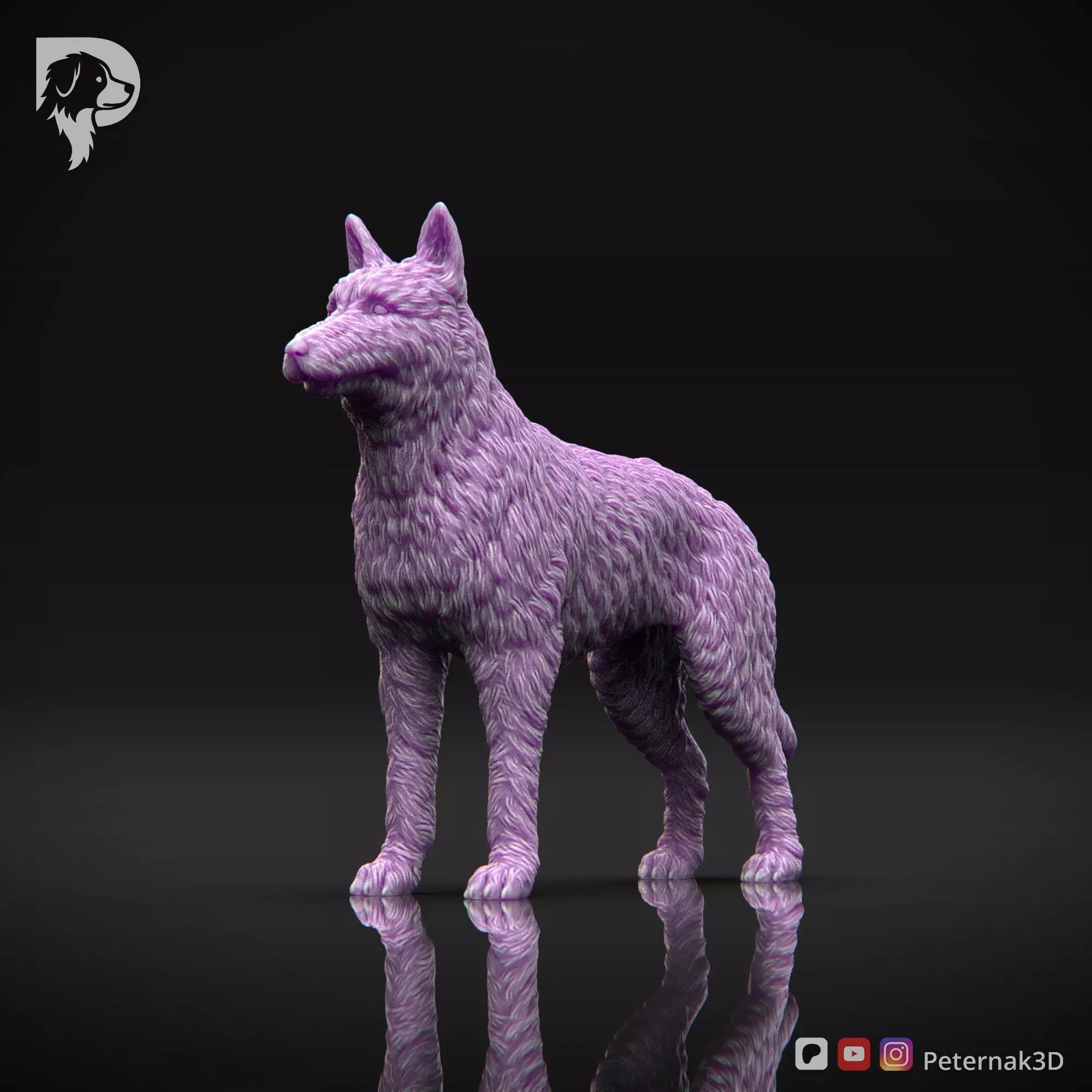 Dog 3D Print Model Belgian Shepherd Dog Laekenois Pose 01 STL 3D print model_11