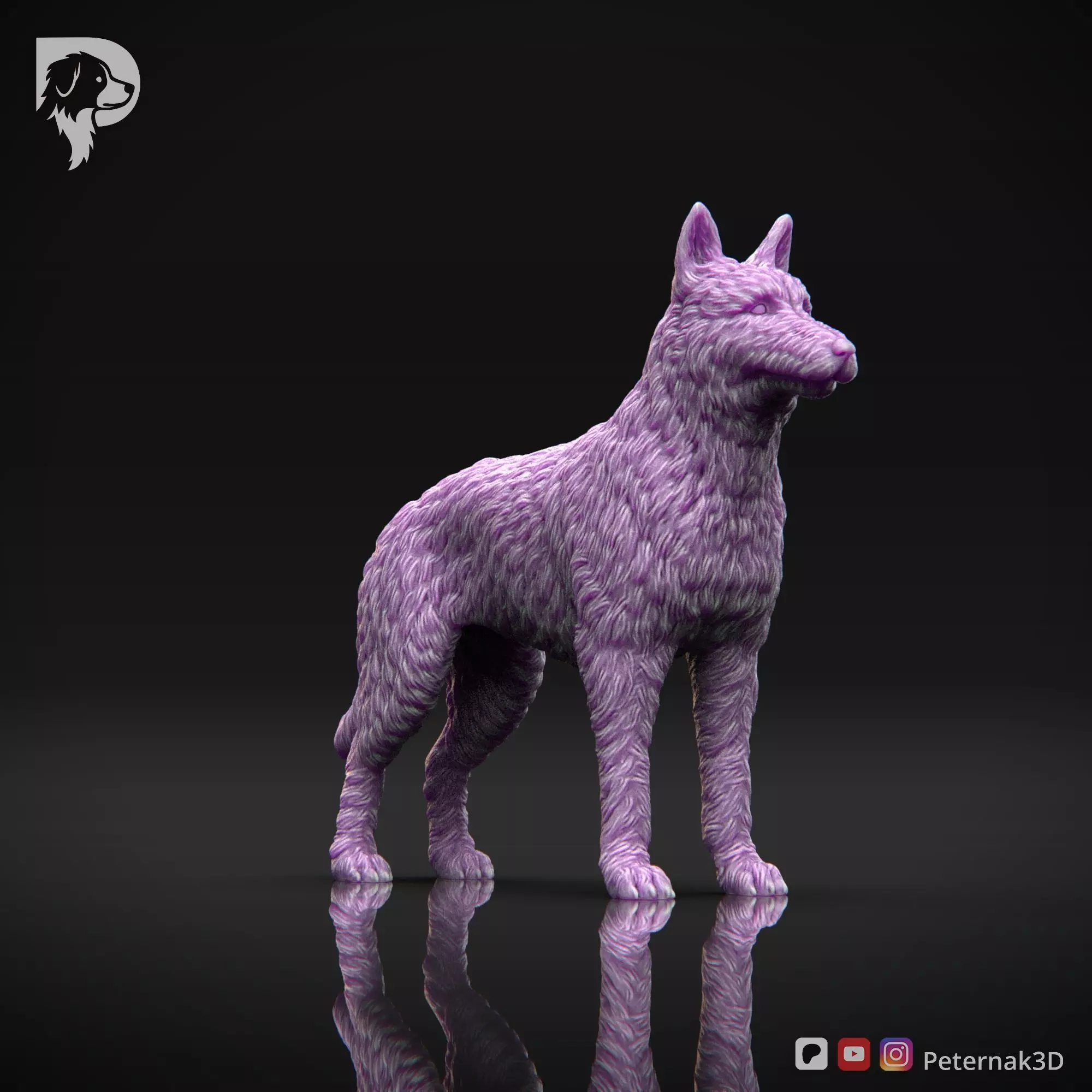 Dog 3D Print Model Belgian Shepherd Dog Laekenois Pose 01 STL 3D print model_3
