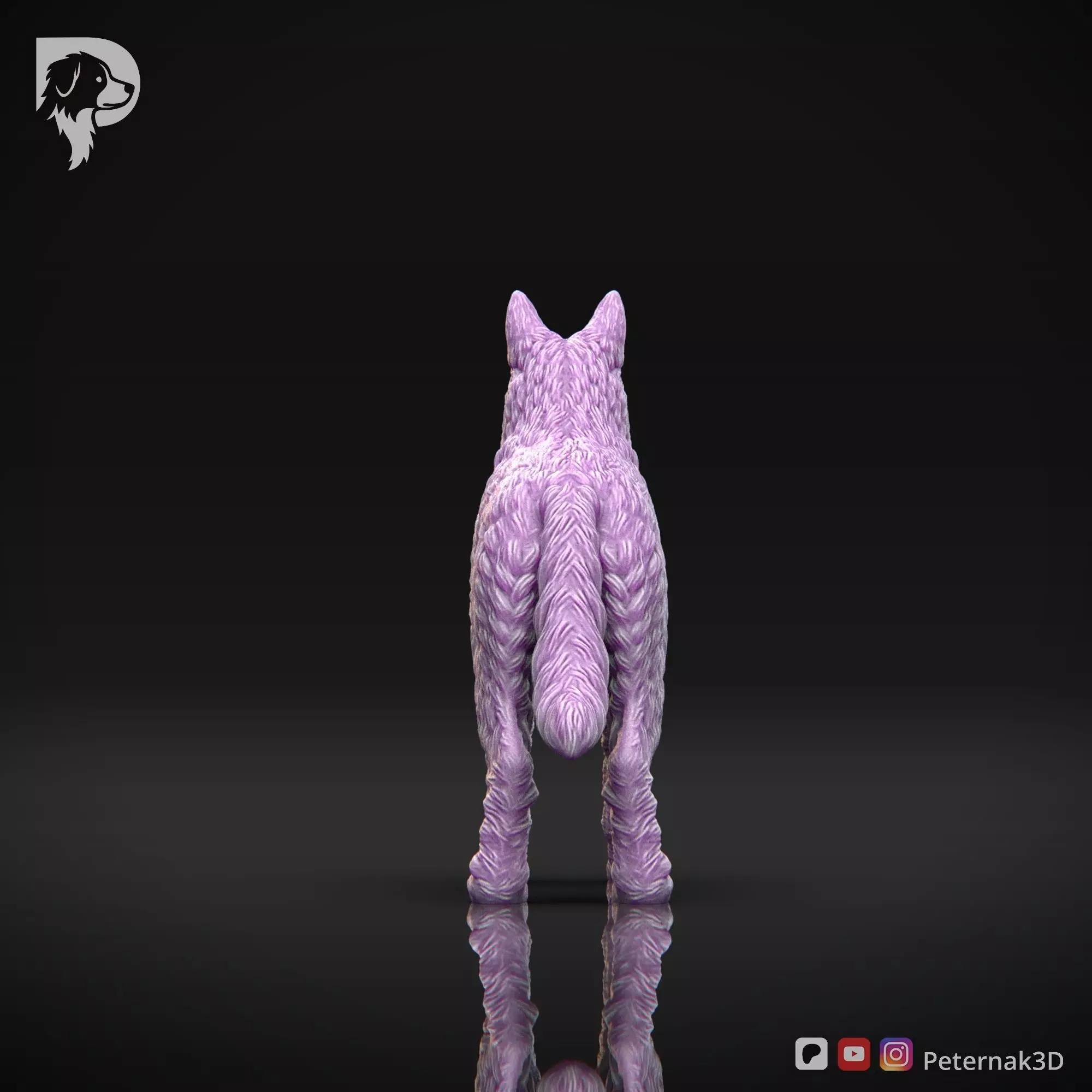 Dog 3D Print Model Belgian Shepherd Dog Laekenois Pose 01 STL 3D print model_7