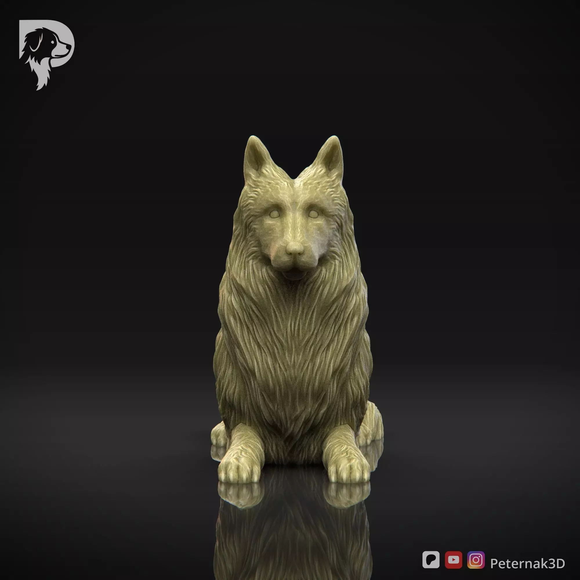 Dog 3D Print Model Belgian Shepherd Dog Groenendael Pose 07 STL 3D print model_2
