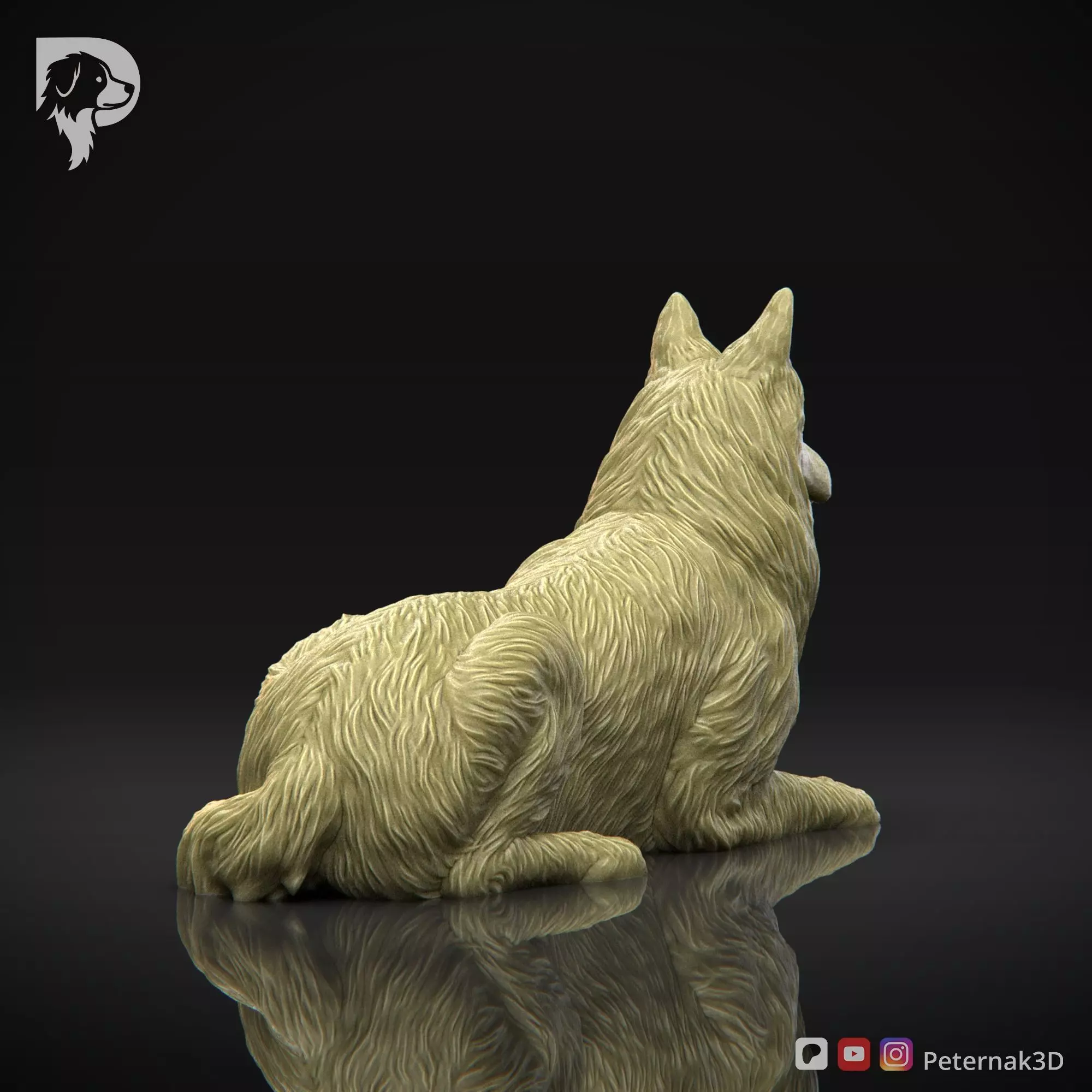 Dog 3D Print Model Belgian Shepherd Dog Groenendael Pose 07 STL 3D print model_6