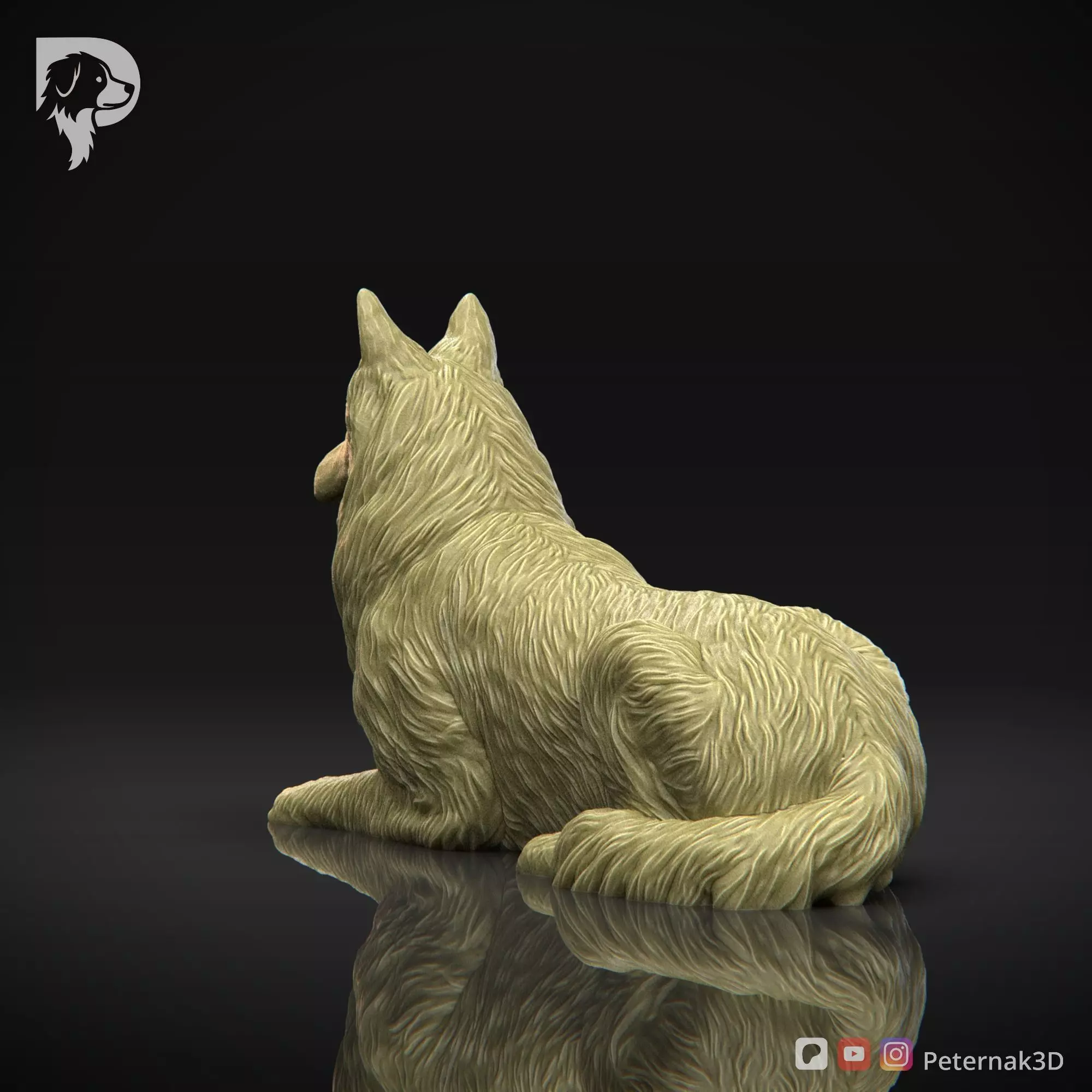 Dog 3D Print Model Belgian Shepherd Dog Groenendael Pose 07 STL 3D print model_8