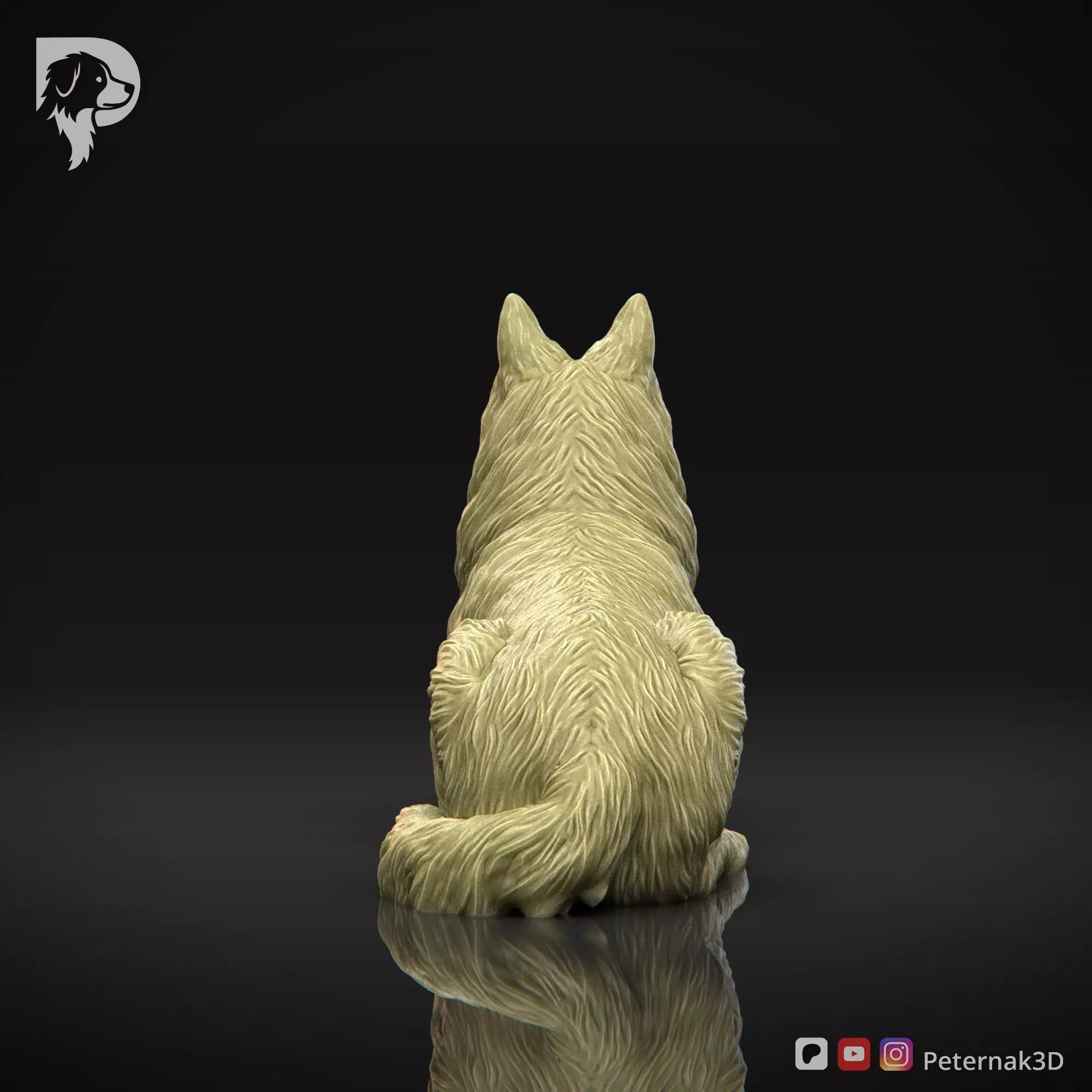 Dog 3D Print Model Belgian Shepherd Dog Groenendael Pose 07 STL 3D print model_7