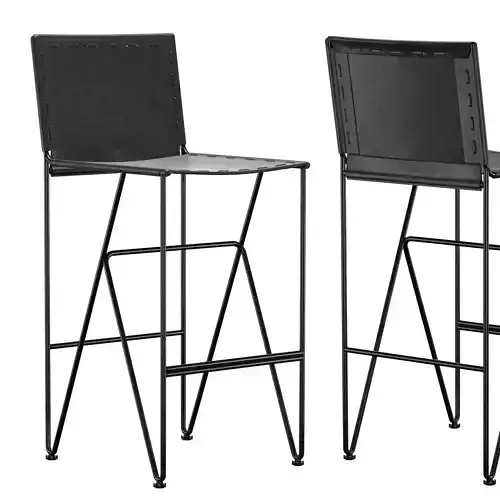 SADDLE LEATHER BARSTOOL BAR HEIGHT