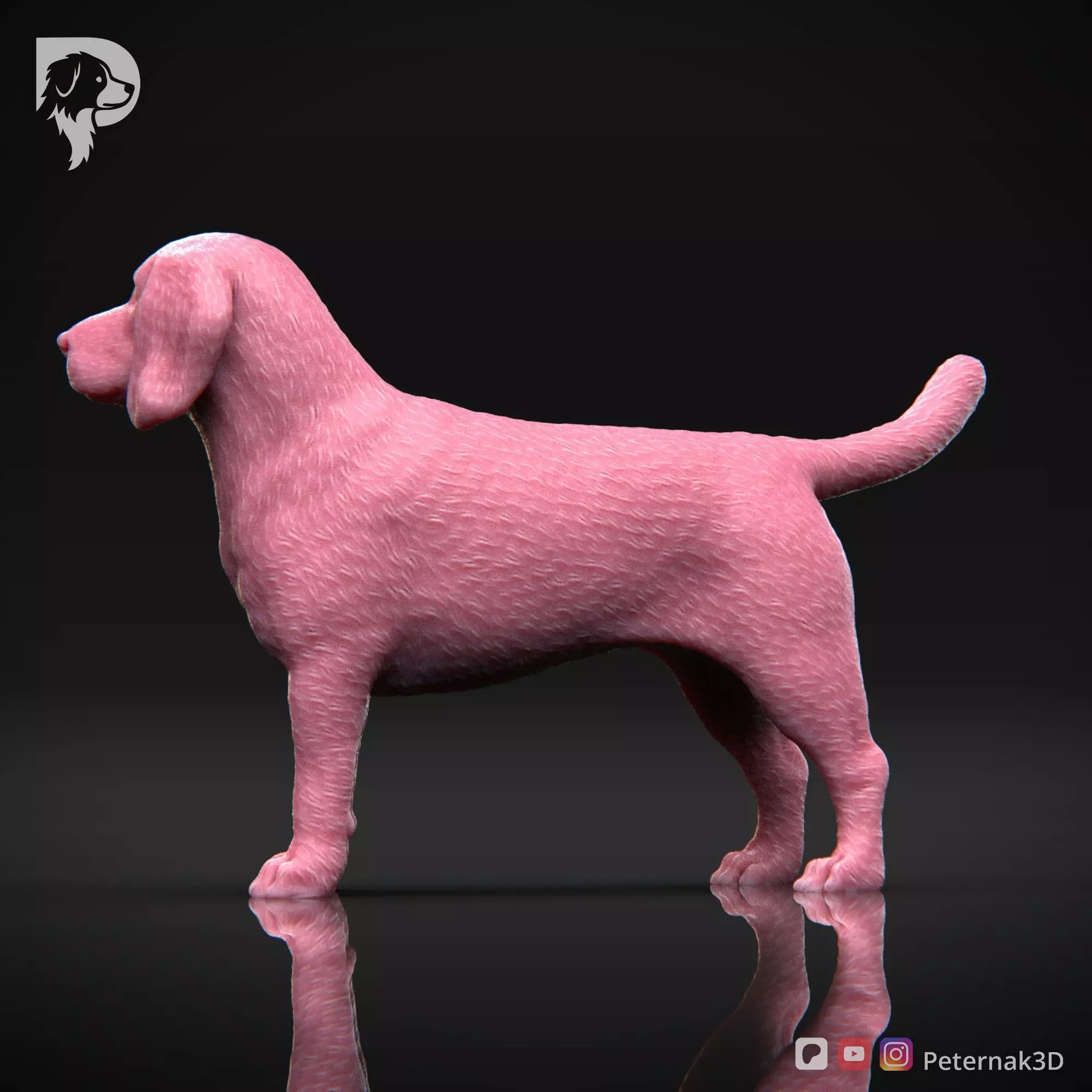 Dog 3D Print Model Beagle Pose 03 Ready STL 3D print model_10