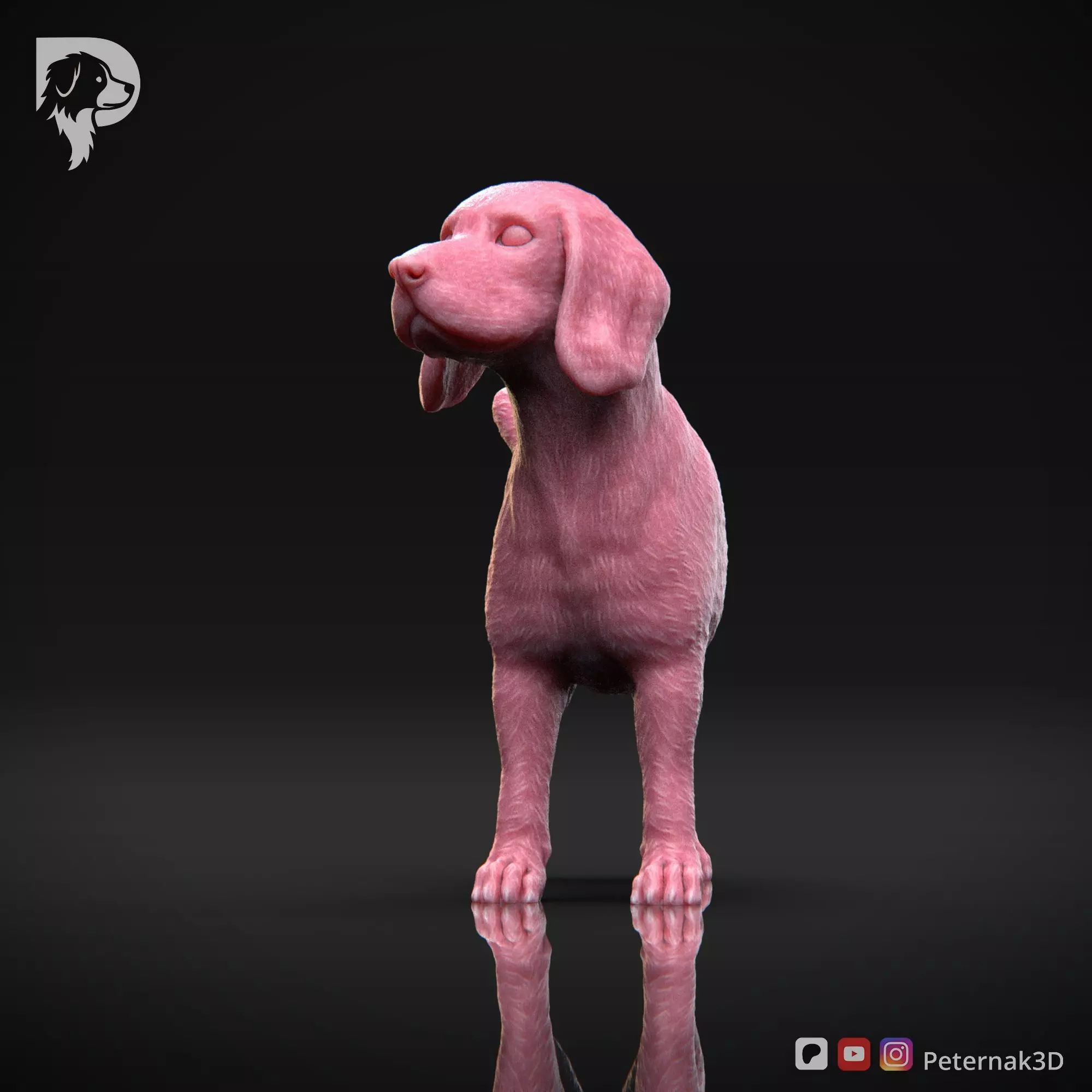 Dog 3D Print Model Beagle Pose 03 Ready STL 3D print model_2