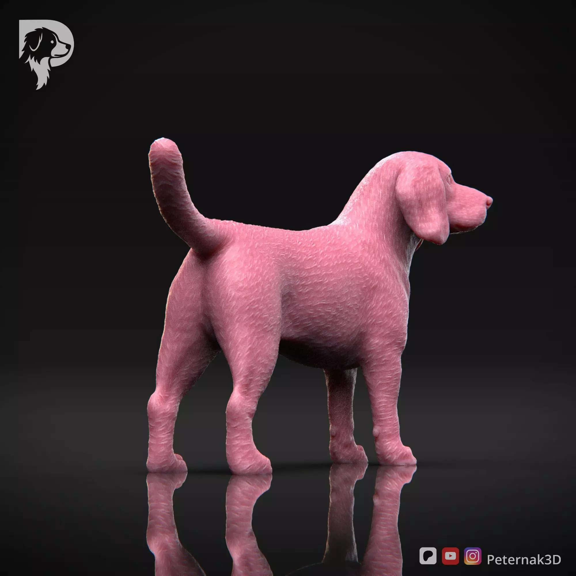 Dog 3D Print Model Beagle Pose 03 Ready STL 3D print model_6