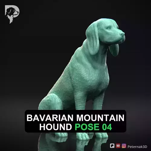Dog 3D Print Model Bavarian Mountain Hound Pose 04 Ready STL