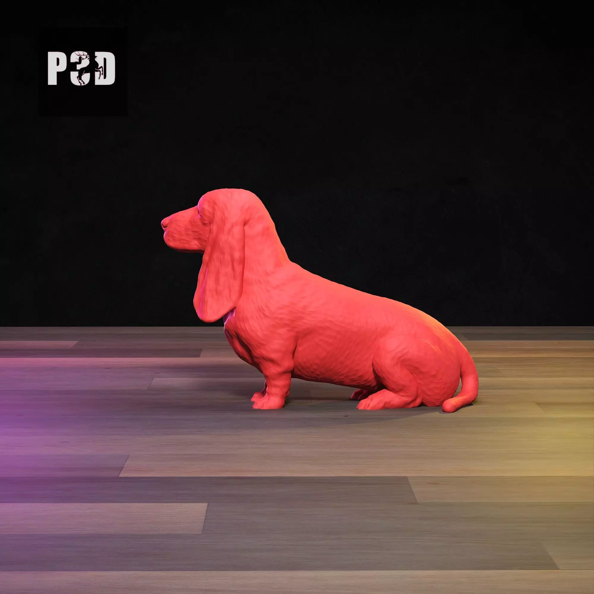 Basset Hound 3D Print Model Pose 06 3D print model_7