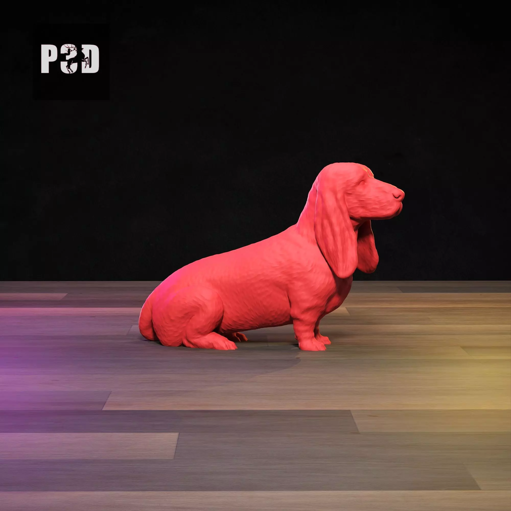 Basset Hound 3D Print Model Pose 06 3D print model_6