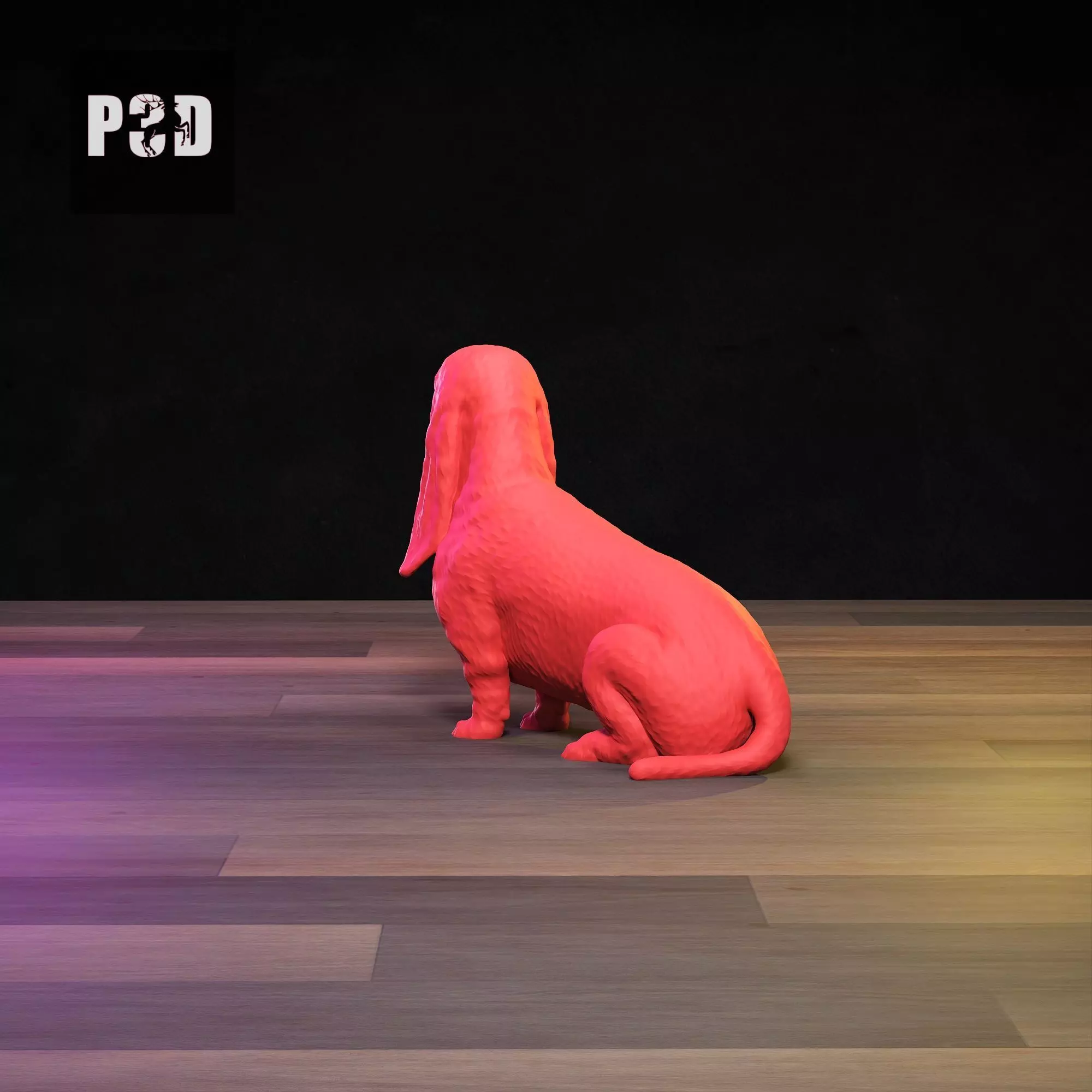 Basset Hound 3D Print Model Pose 06 3D print model_4