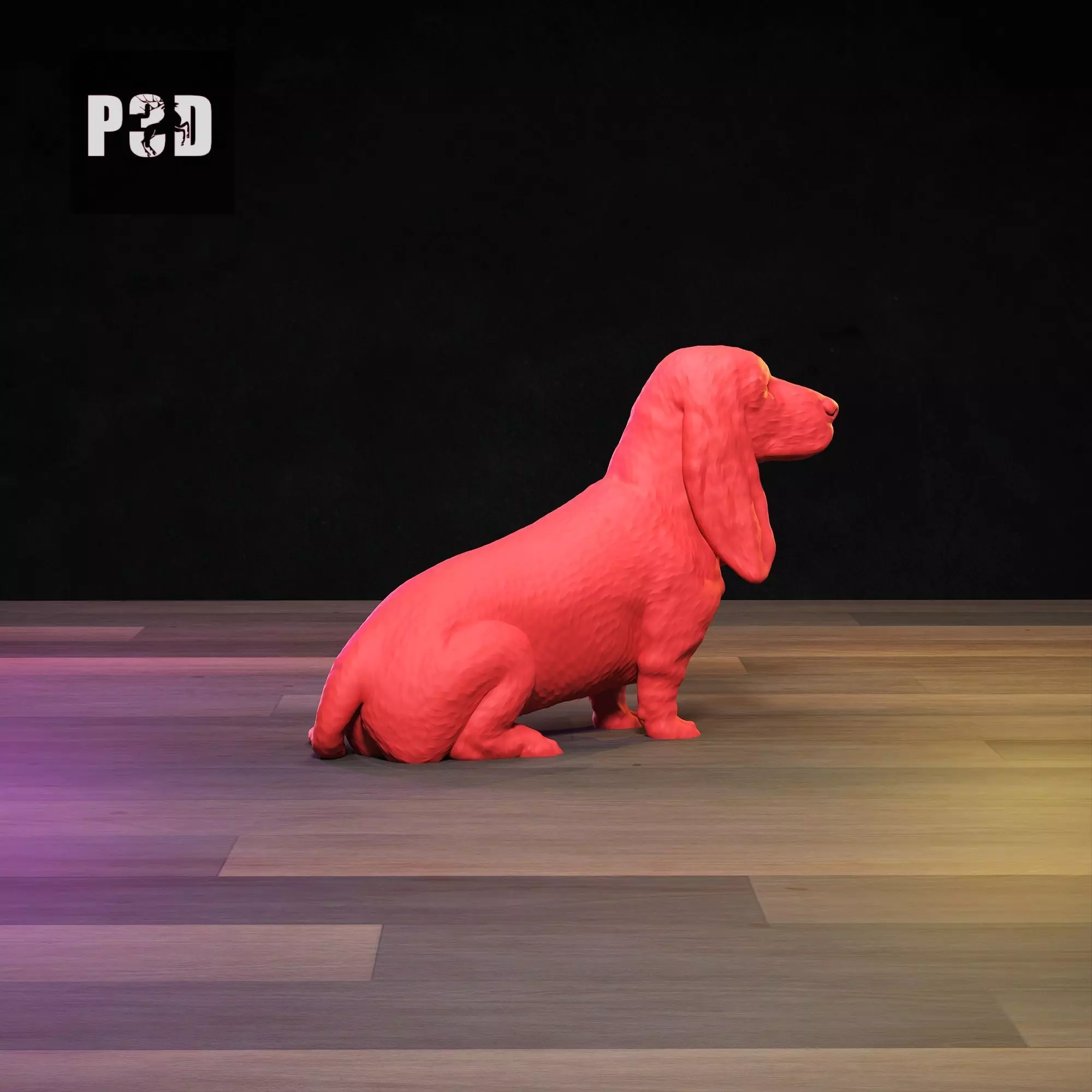 Basset Hound 3D Print Model Pose 06 3D print model_2