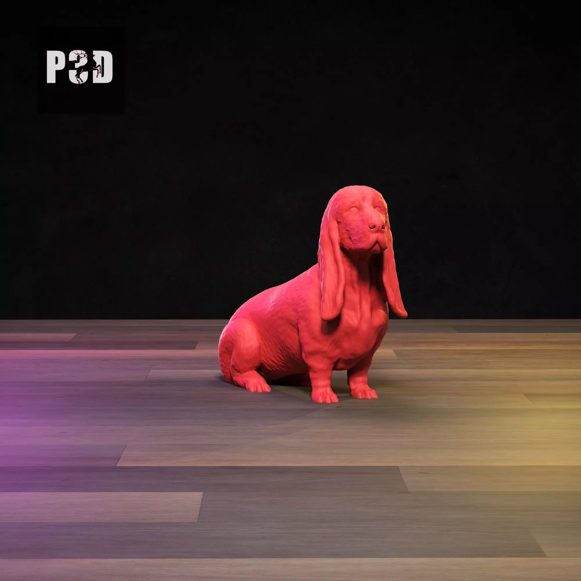 Basset Hound 3D Print Model Pose 06 3D print model_0