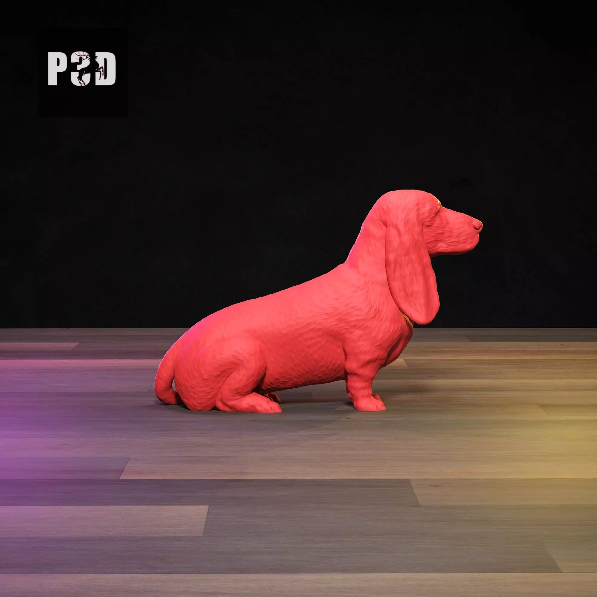 Basset Hound 3D Print Model Pose 04 3D print model_6