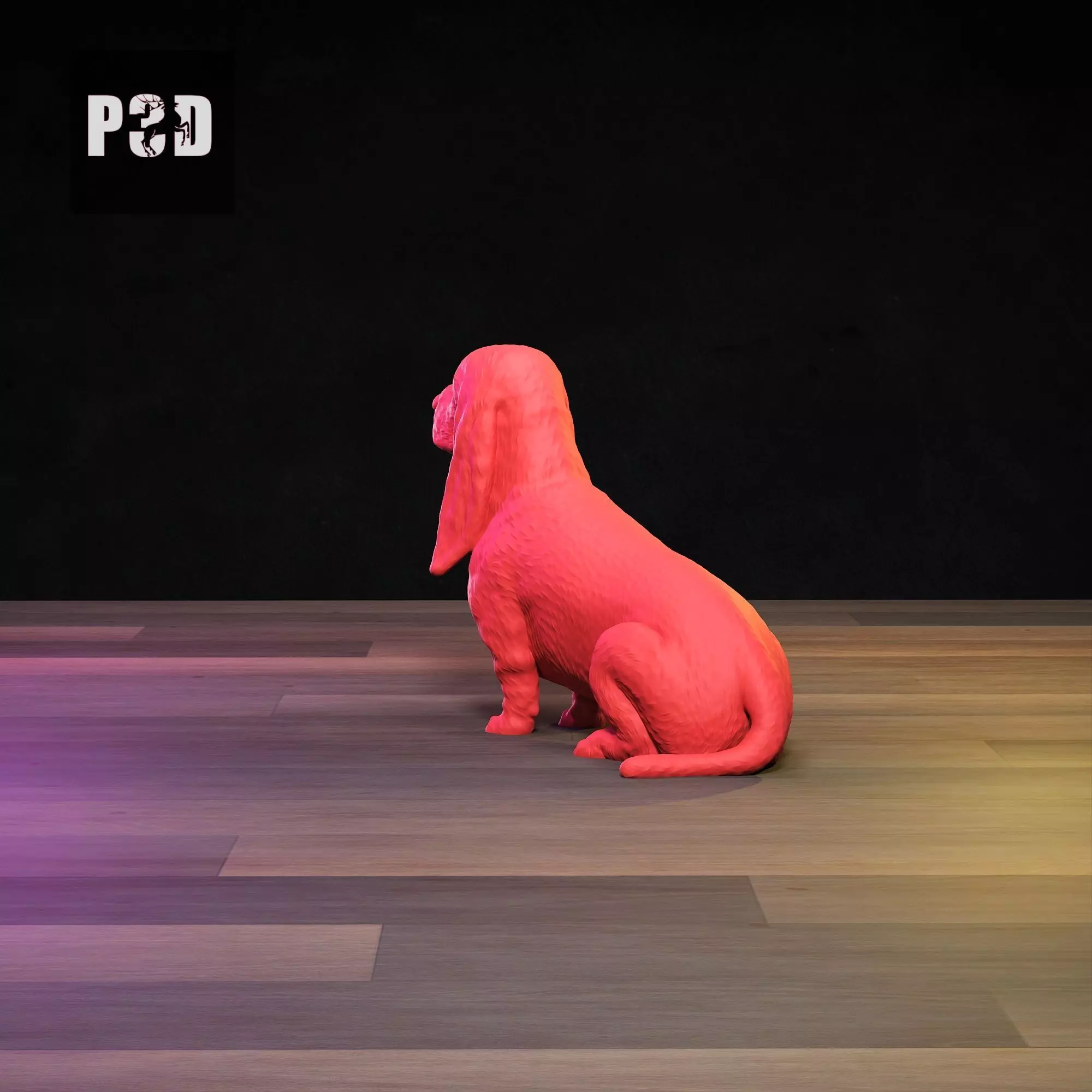 Basset Hound 3D Print Model Pose 04 3D print model_3