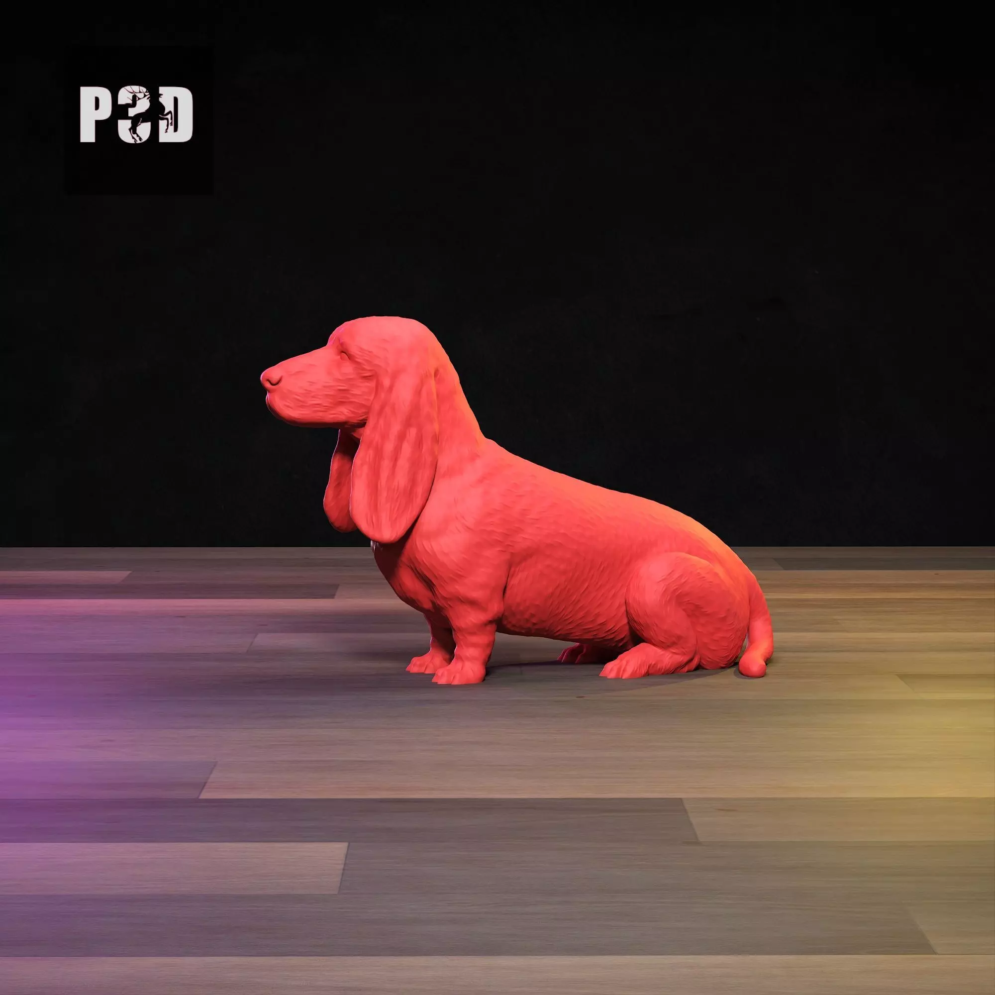 Basset Hound 3D Print Model Pose 04 3D print model_7