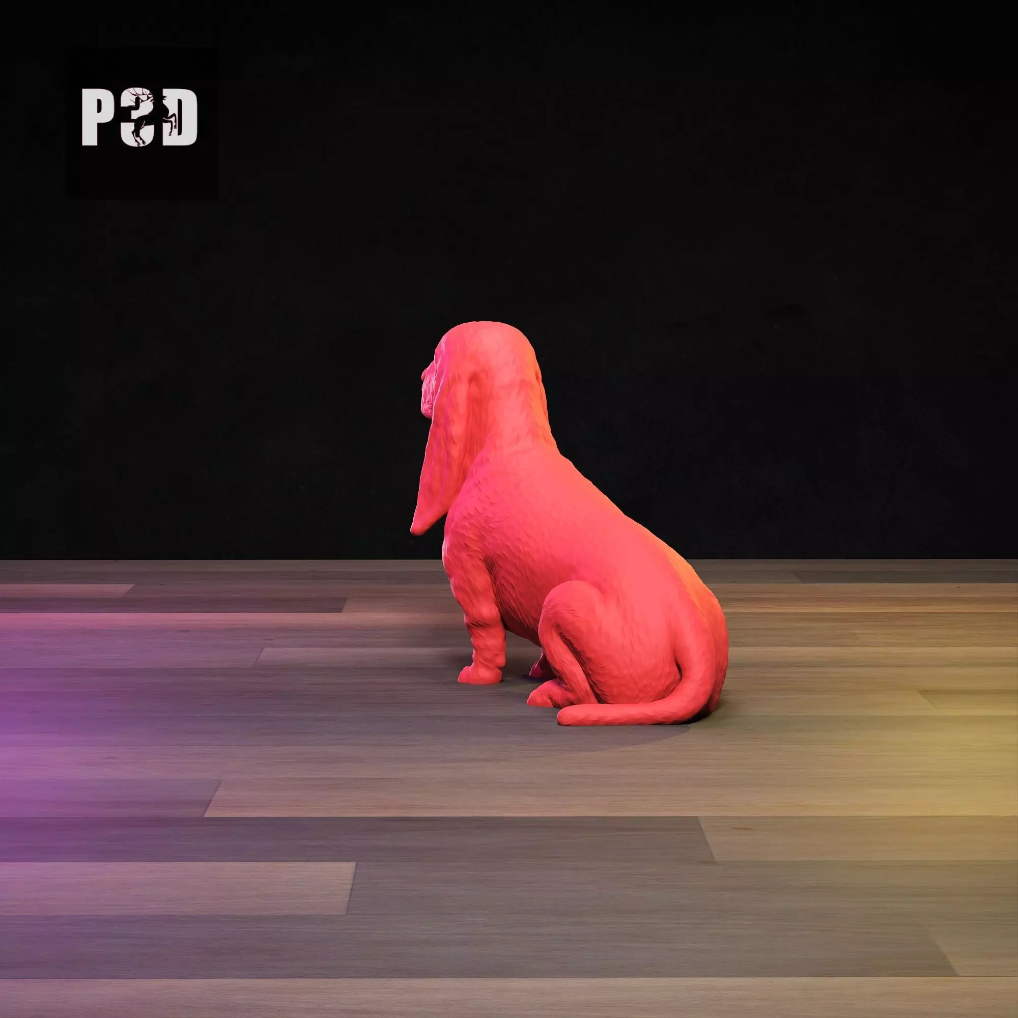Basset Hound 3D Print Model Pose 04 3D print model_5